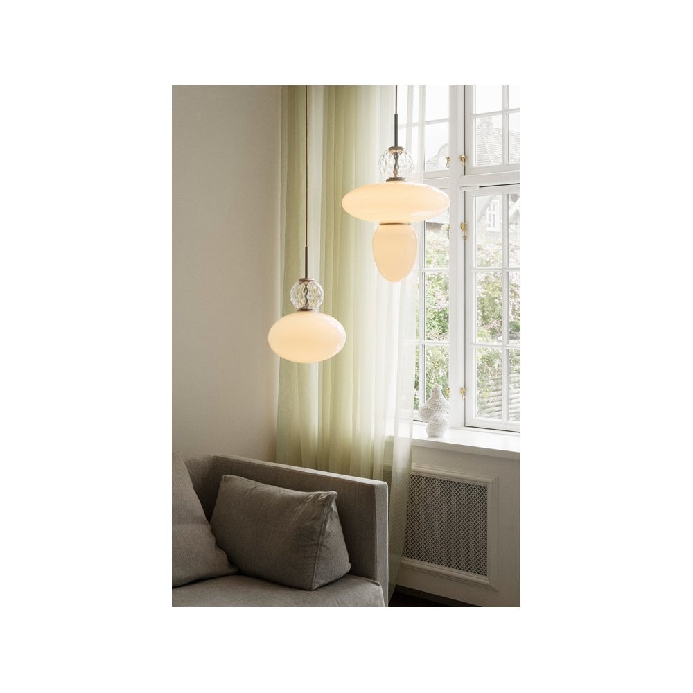 Nuura Rizzatto 32 Pendant - Satin Silver & Opal Glass