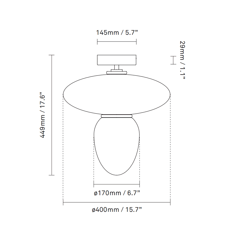 Nuura Rizzatto 42 Flush Light - Satin Brass & Opal Glass