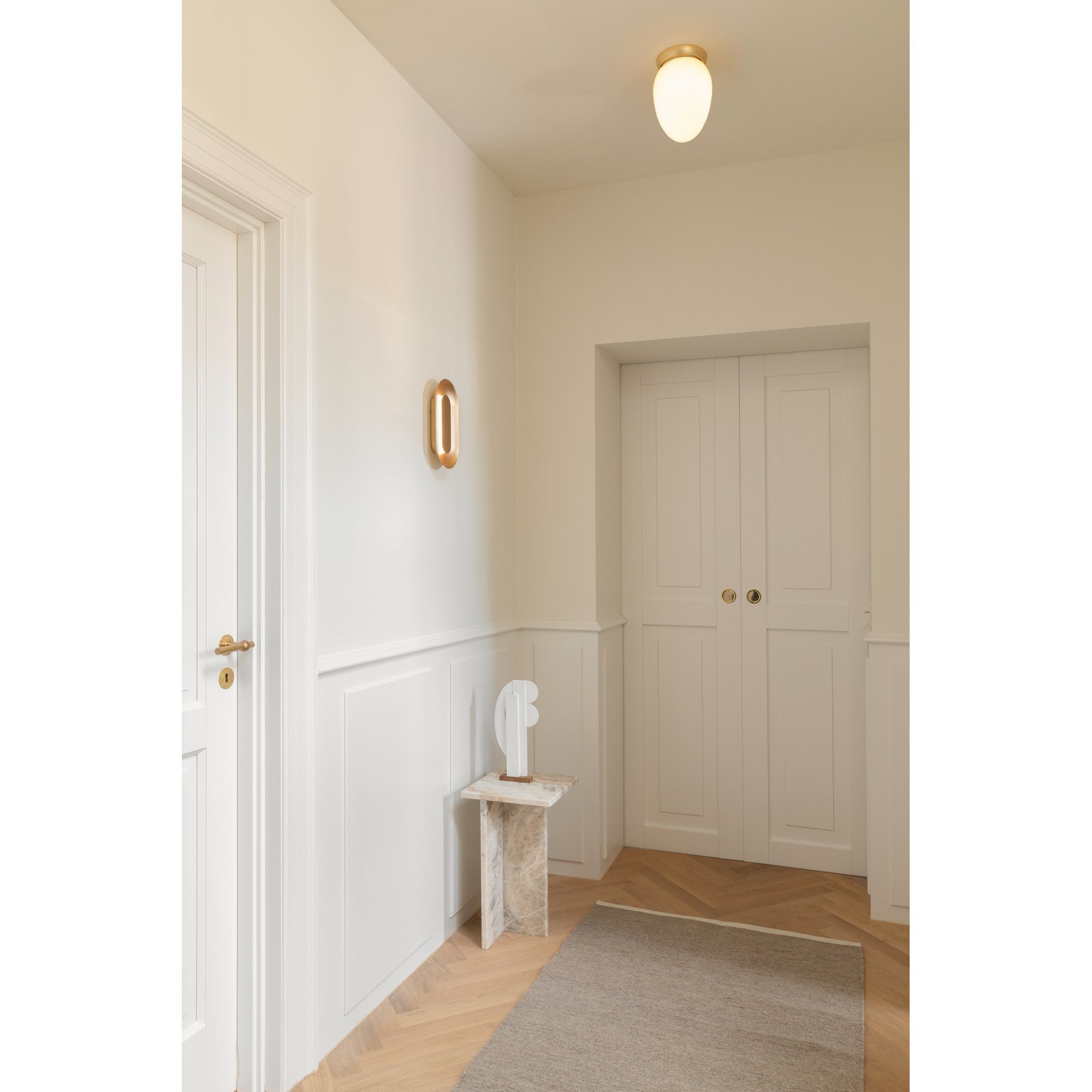 Nuura Rizzatto 171 Flush Light - Satin Brass & Opal Glass