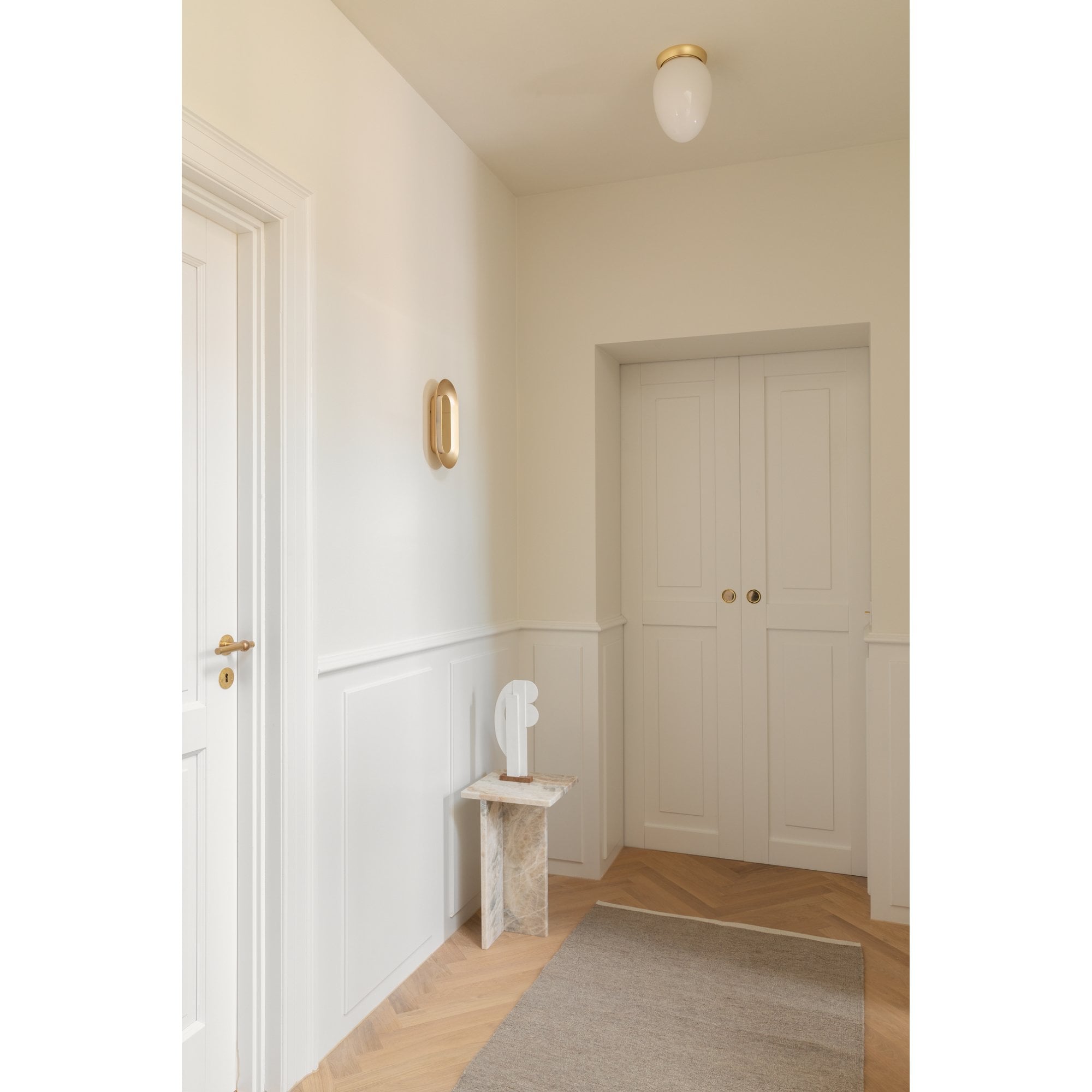 Nuura Rizzatto 171 Flush Light - Satin Brass & Opal Glass