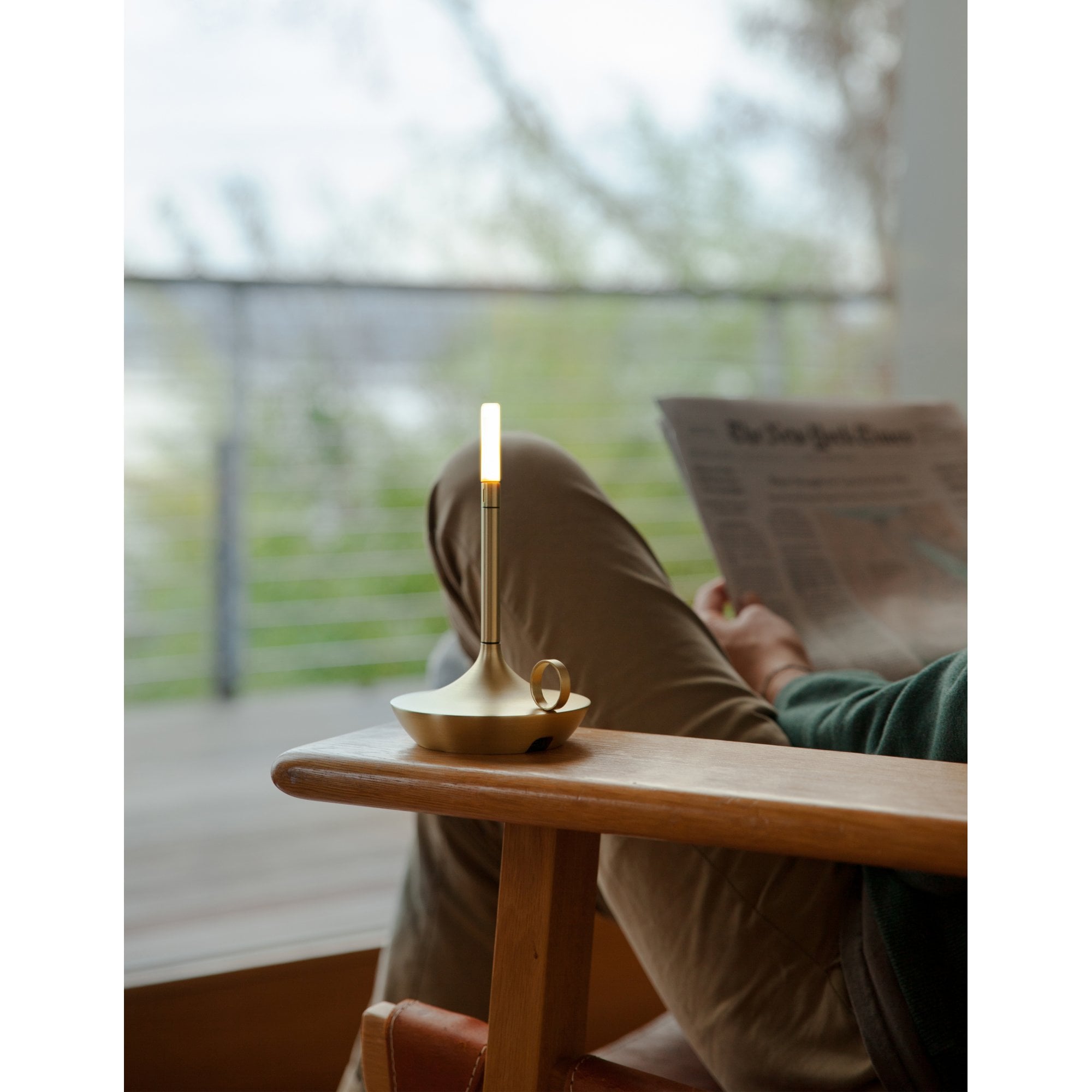 Wick S Small Rechargeable USB-C Table Light - Brass