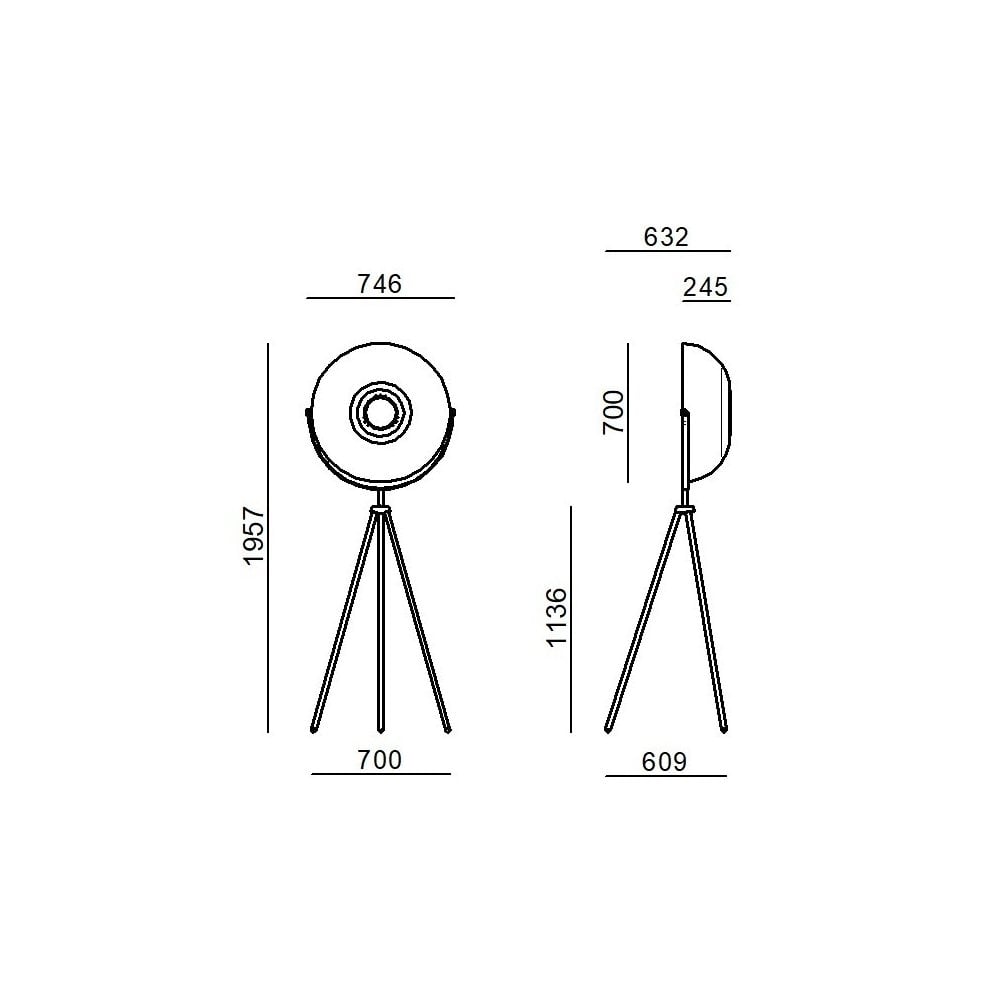 Stilnovo Demi Moon Transformative Optic Floor Lamp - Black