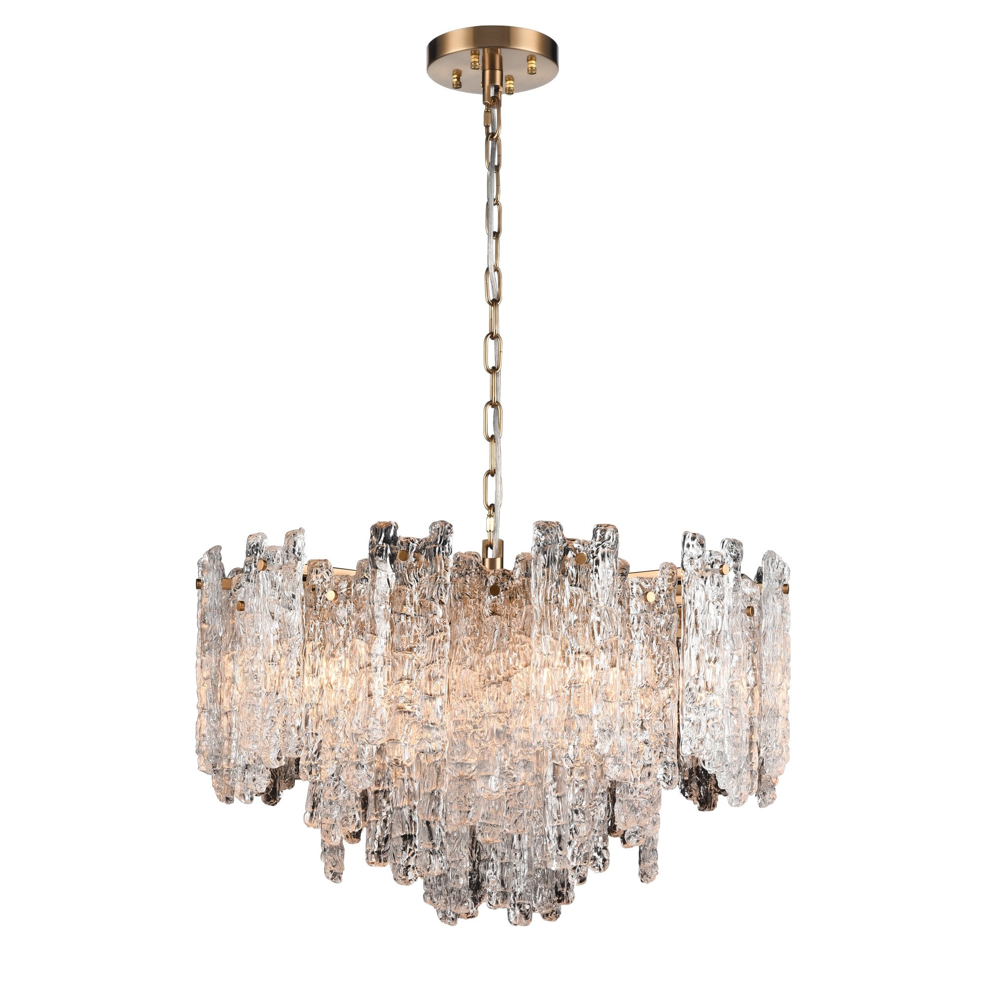 Franklite Icicle 10 Light Pendant - Aged Brass
