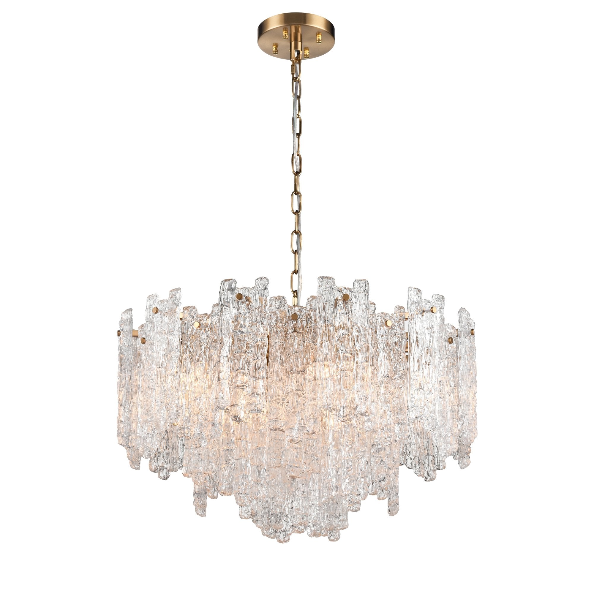 Franklite Icicle 10 Light Pendant - Aged Brass