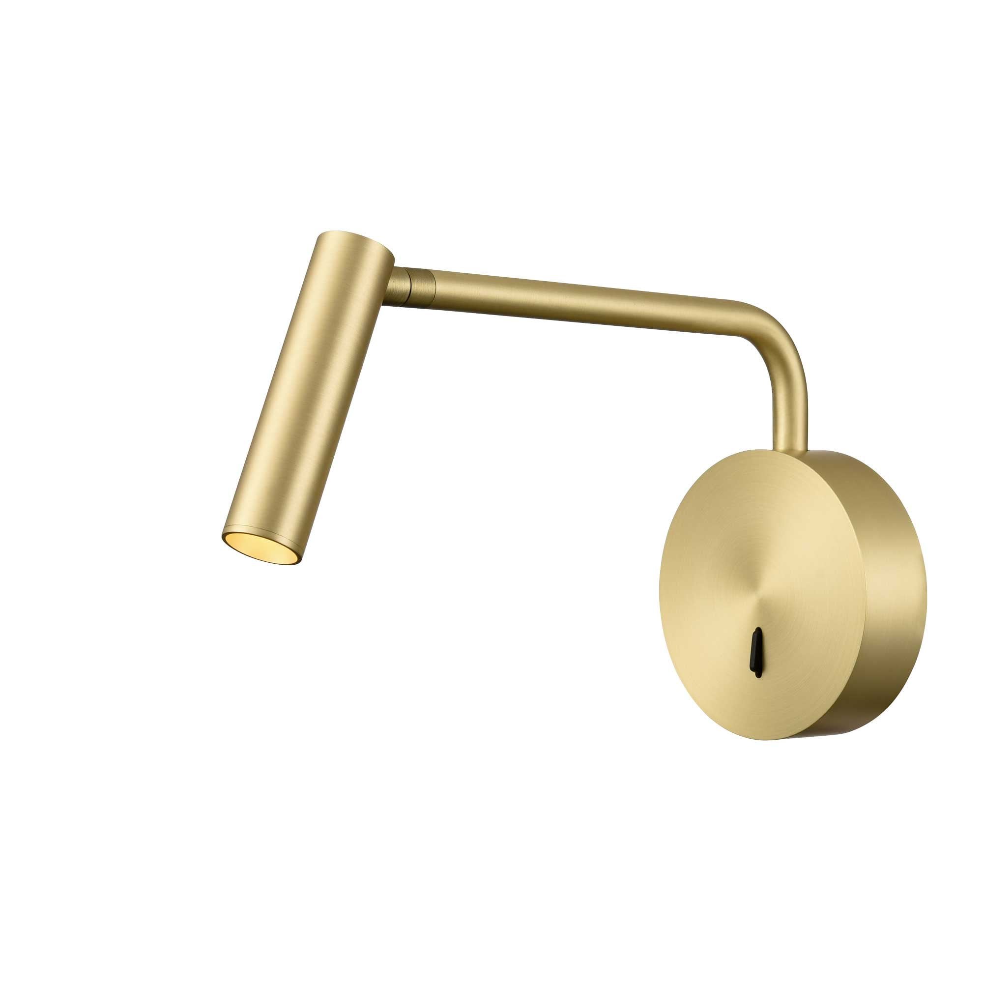 Franklite Fabula Round Reading Wall Light - Satin Brass