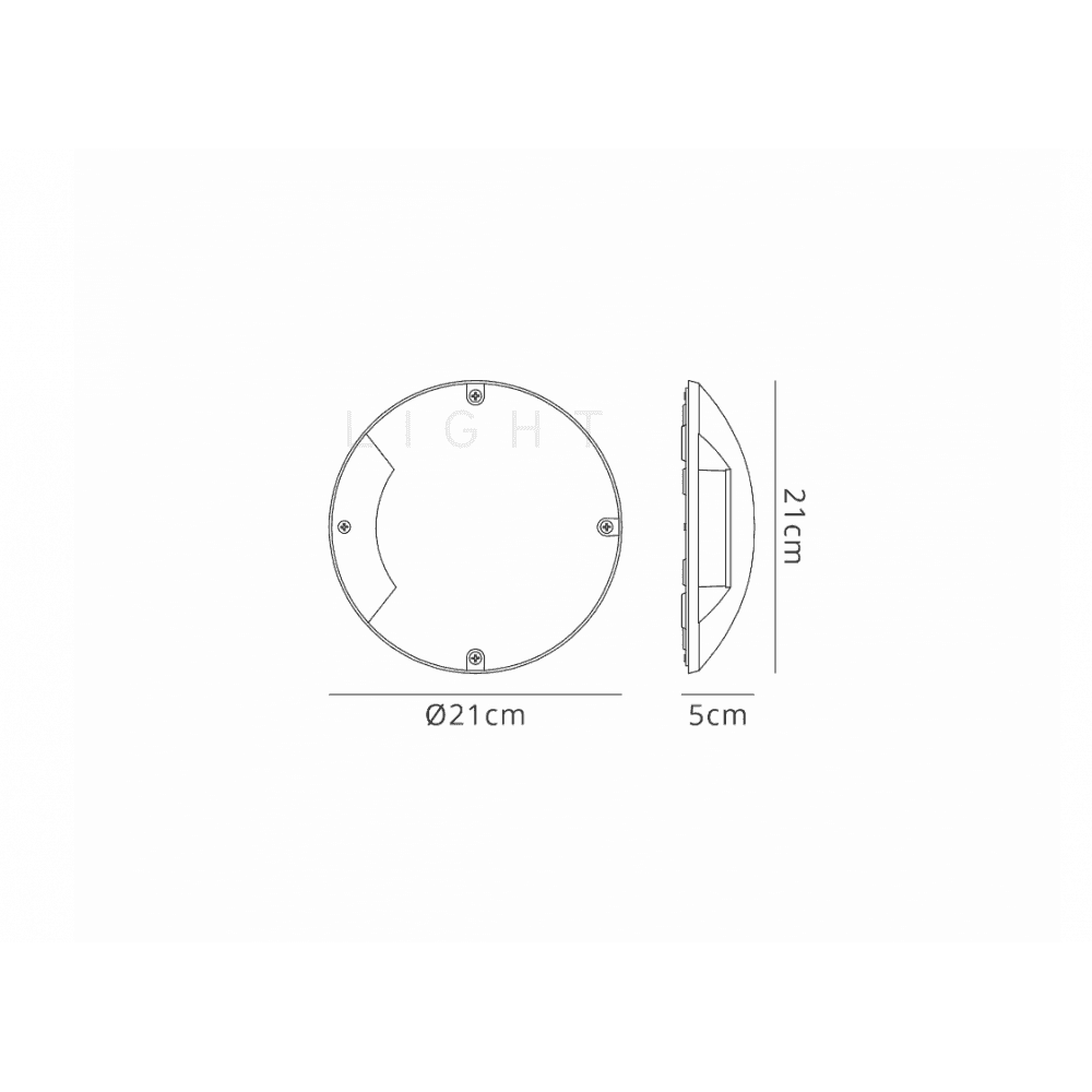 Fabula Capworth Surface Mounted 2W LED Drive Over Ground Light - Dark Grey