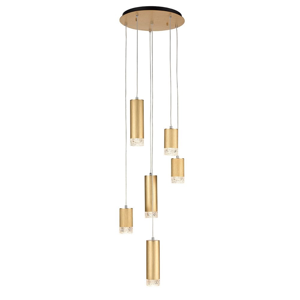 Franklite Cordelia 6 Light Spreader Pendant - Satin Brushed Gold