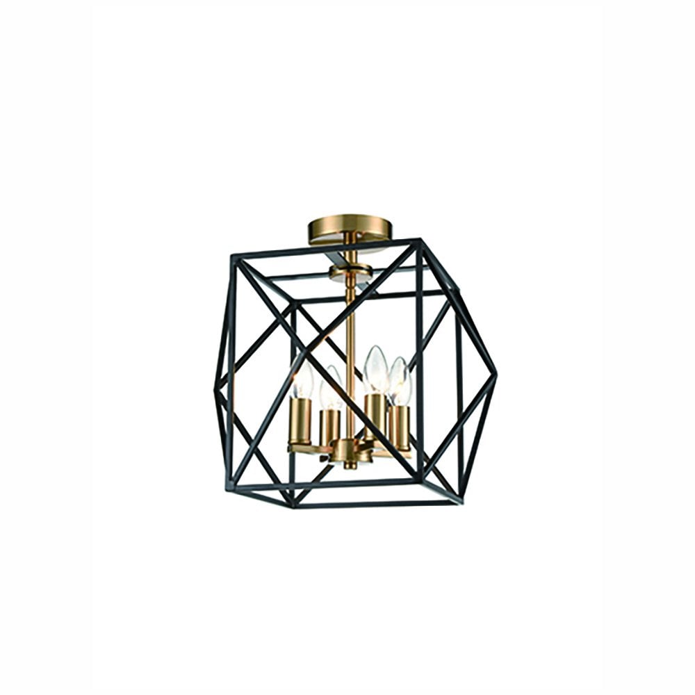 Franklite Anglit 4 light Cage Fitting - Gold & Matt Black