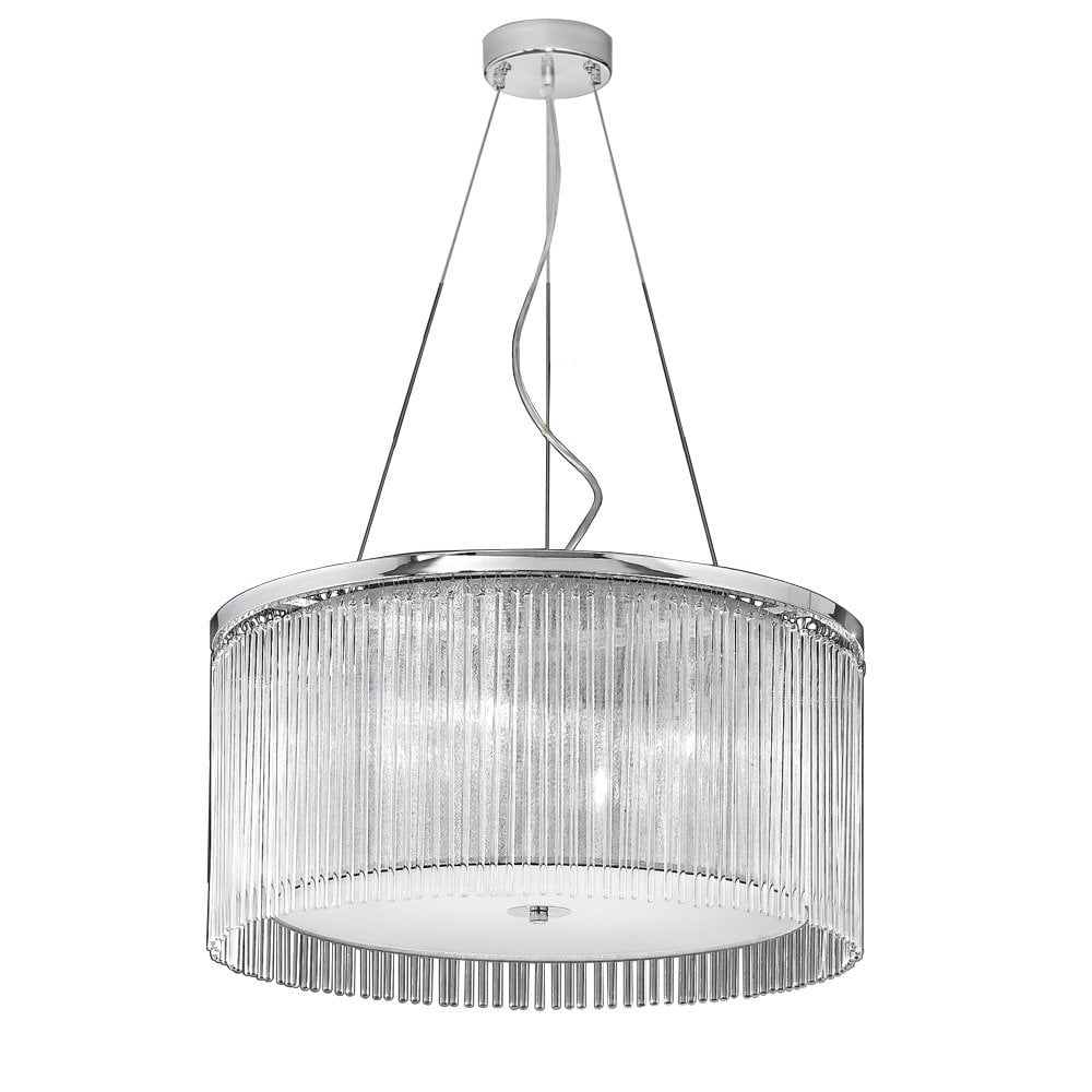 Franklite Eros 4 Light Pendant - Chrome & Glass