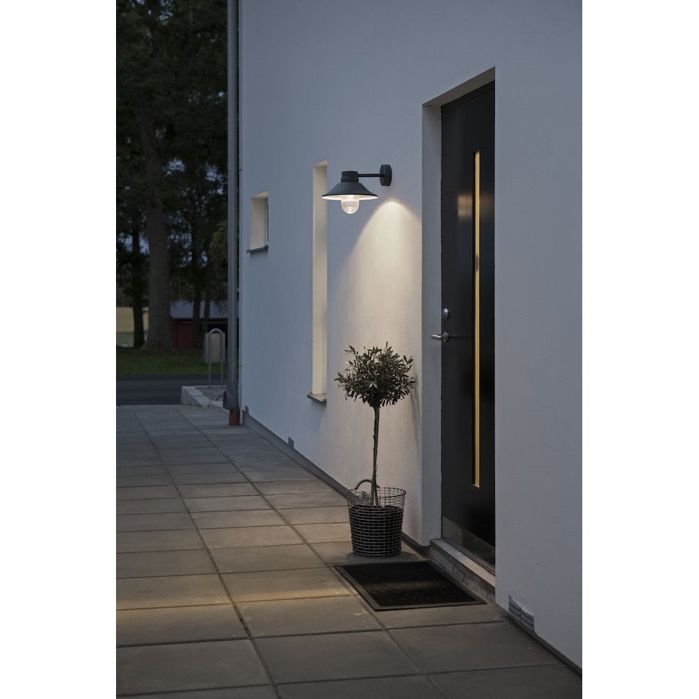 Konstsmide Vega Hooded 8W LED Wall Light - Black