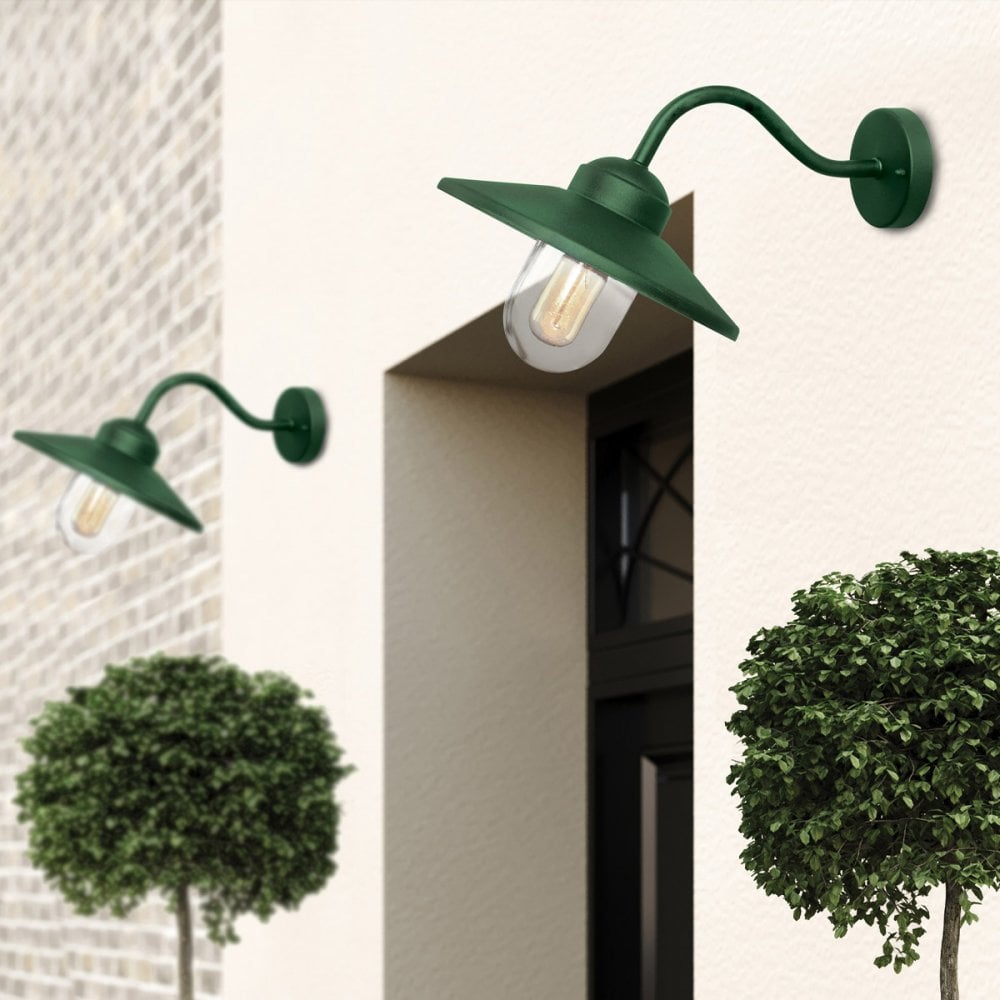 Elstead Klampenborg 1 Light Wall Lantern - Fir Green