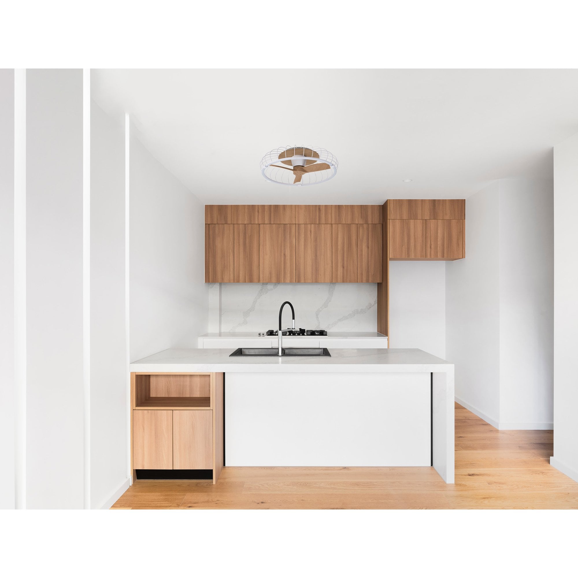 Mantra Nature 75W LED Dimmable Ceiling Light & Fan, Remote, APP, Voice Controlled - White & Wood
