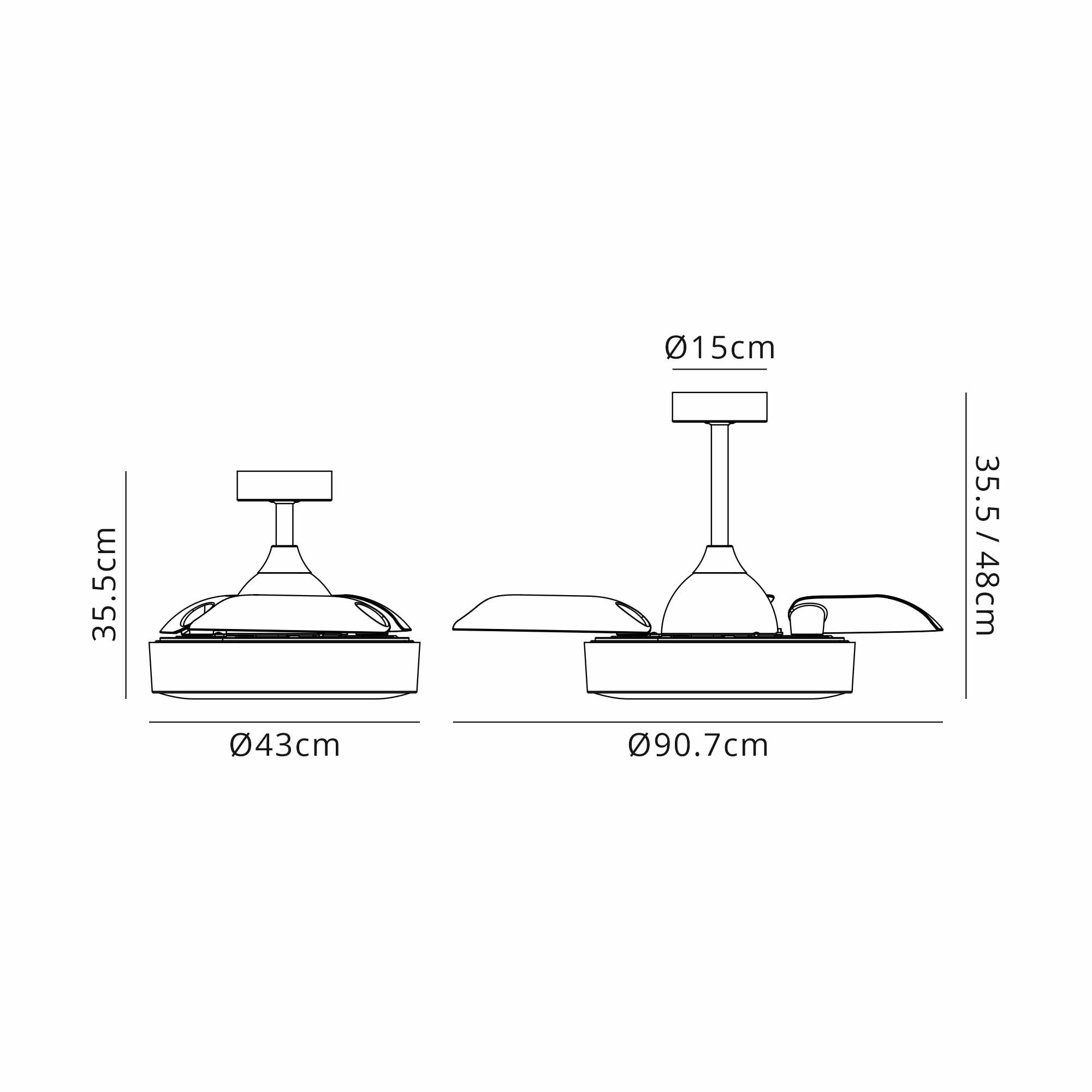 Mantra Coin Mini 45W LED Dimmable Ceiling Light & Fan, Remote & APP Control, LED White