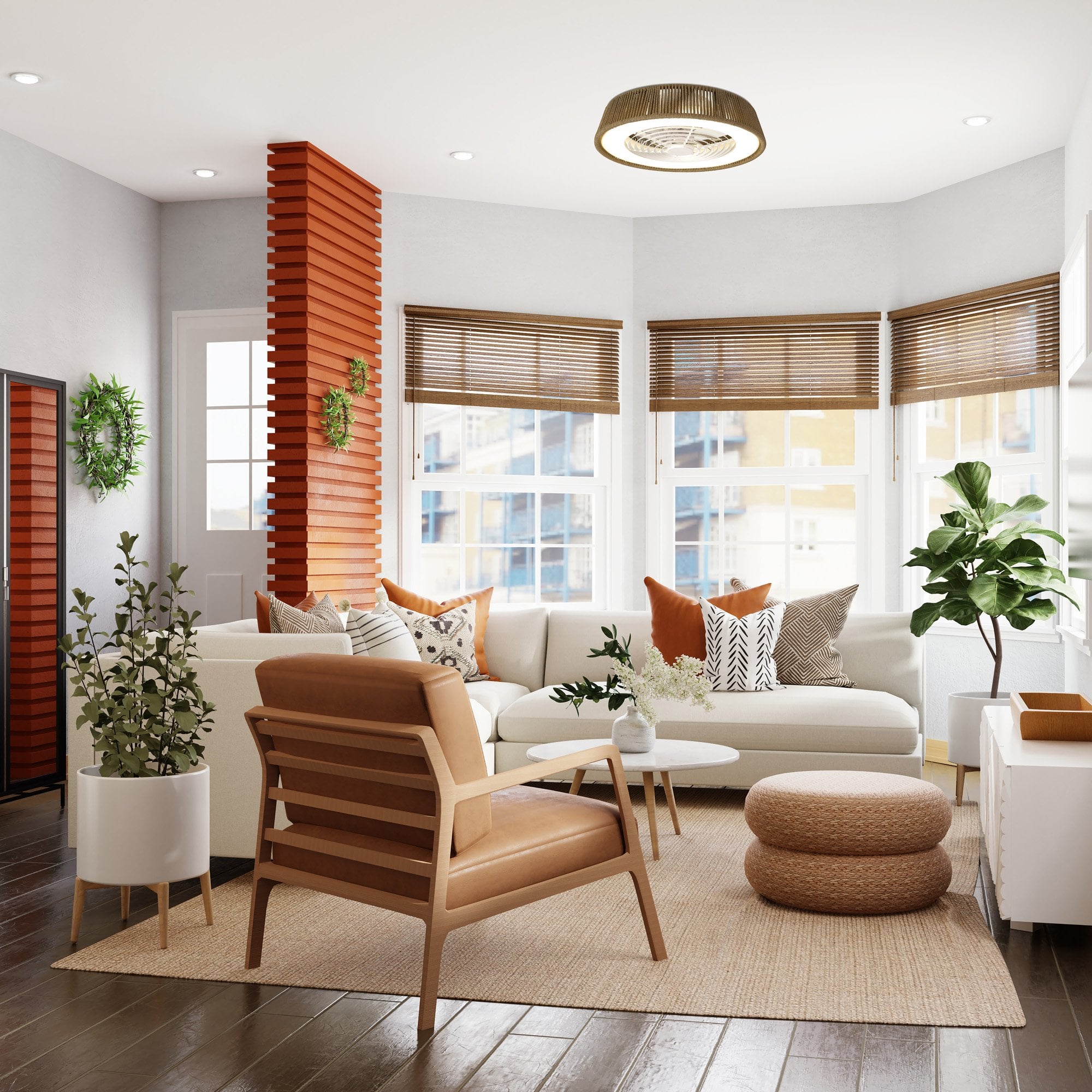 Mantra Polinesia Nautica 70W LED Dimmable Ceiling Light & Fan, Remote Controlled, Beige Oscu
