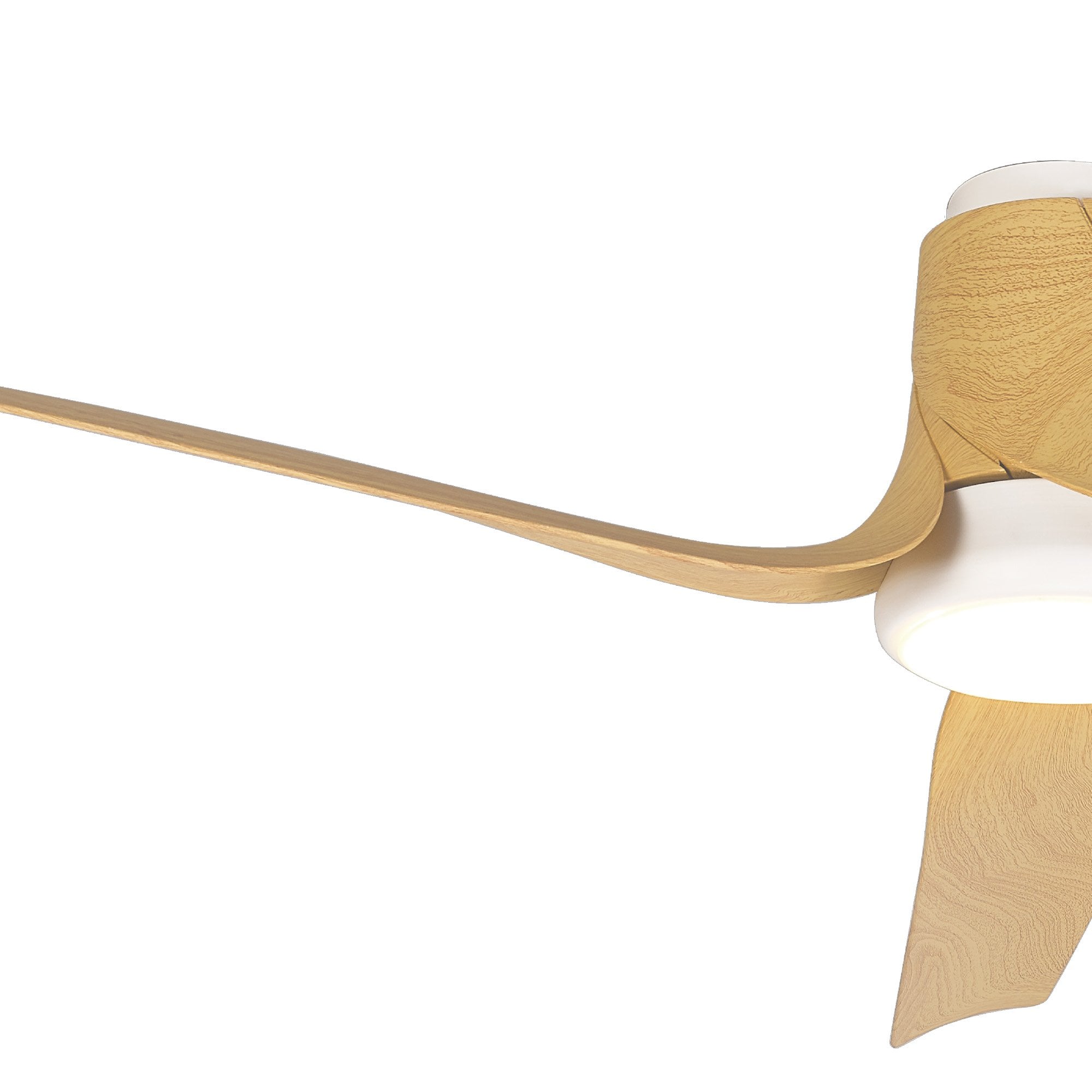 Mantra Ushuaia 30W LED Dimmable Ceiling Light With Built-In 35W DC Fan, 2700-5000K Remote & APP Control - White, Wood