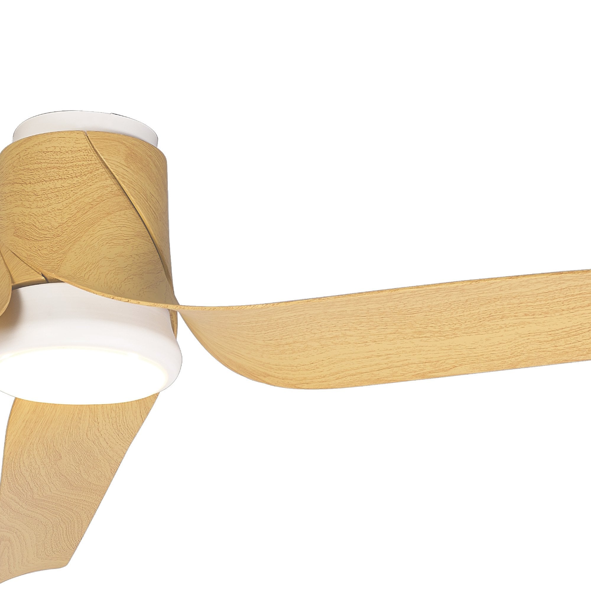 Mantra Ushuaia 30W LED Dimmable Ceiling Light With Built-In 35W DC Fan, 2700-5000K Remote & APP Control - White, Wood