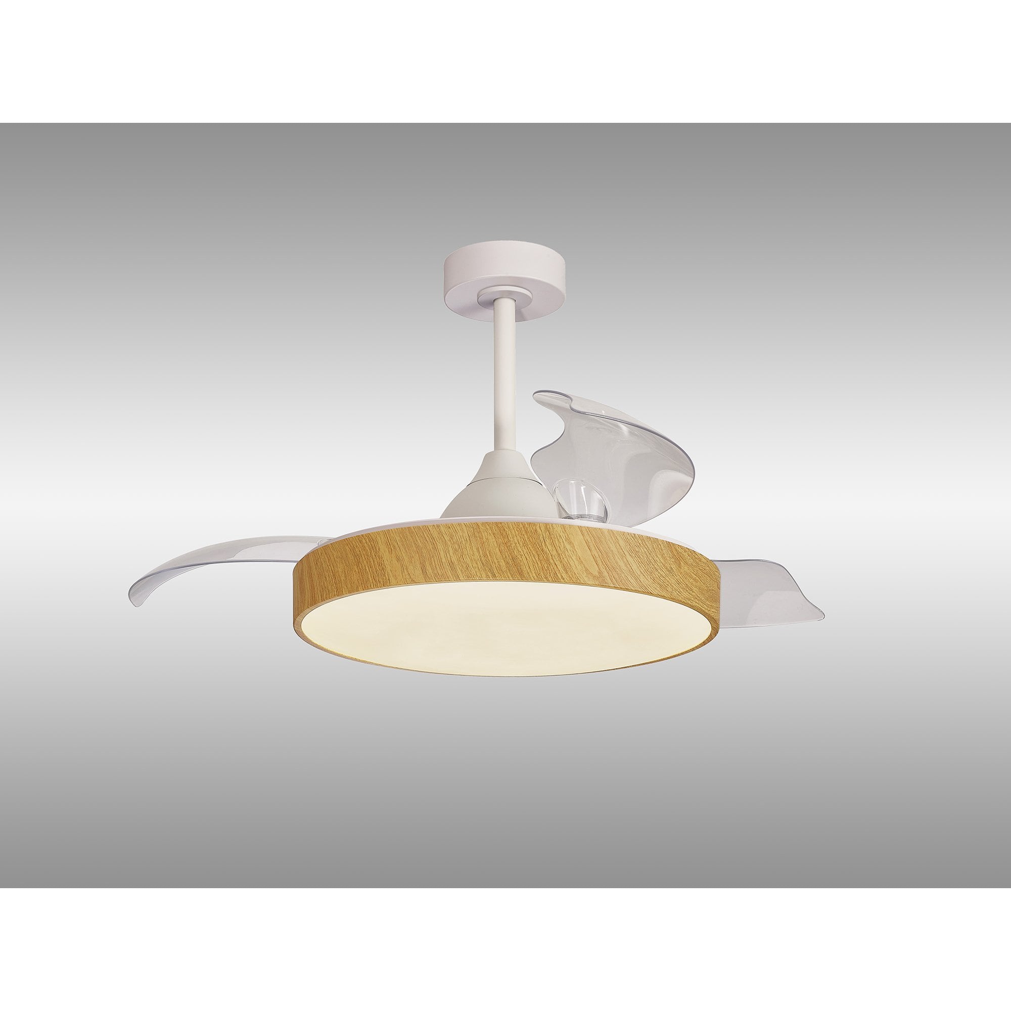 Mantra Alaska 60W LED Dimmable Ceiling Light With Built-In 30W DC Fan, 2700-5000K Remote & APP Control - Wood
