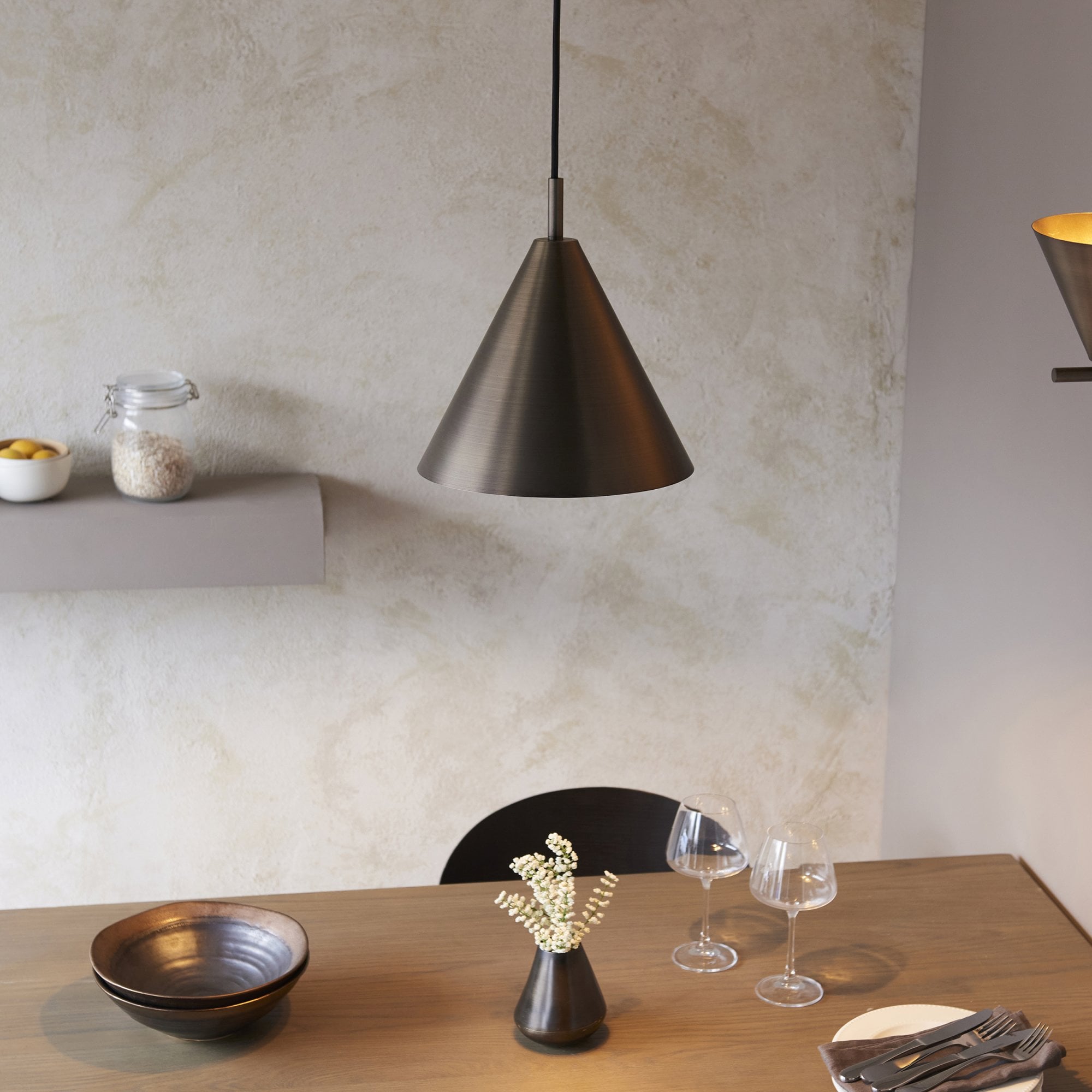 Endon Cape 1 Light Pendant - Antique Bronze