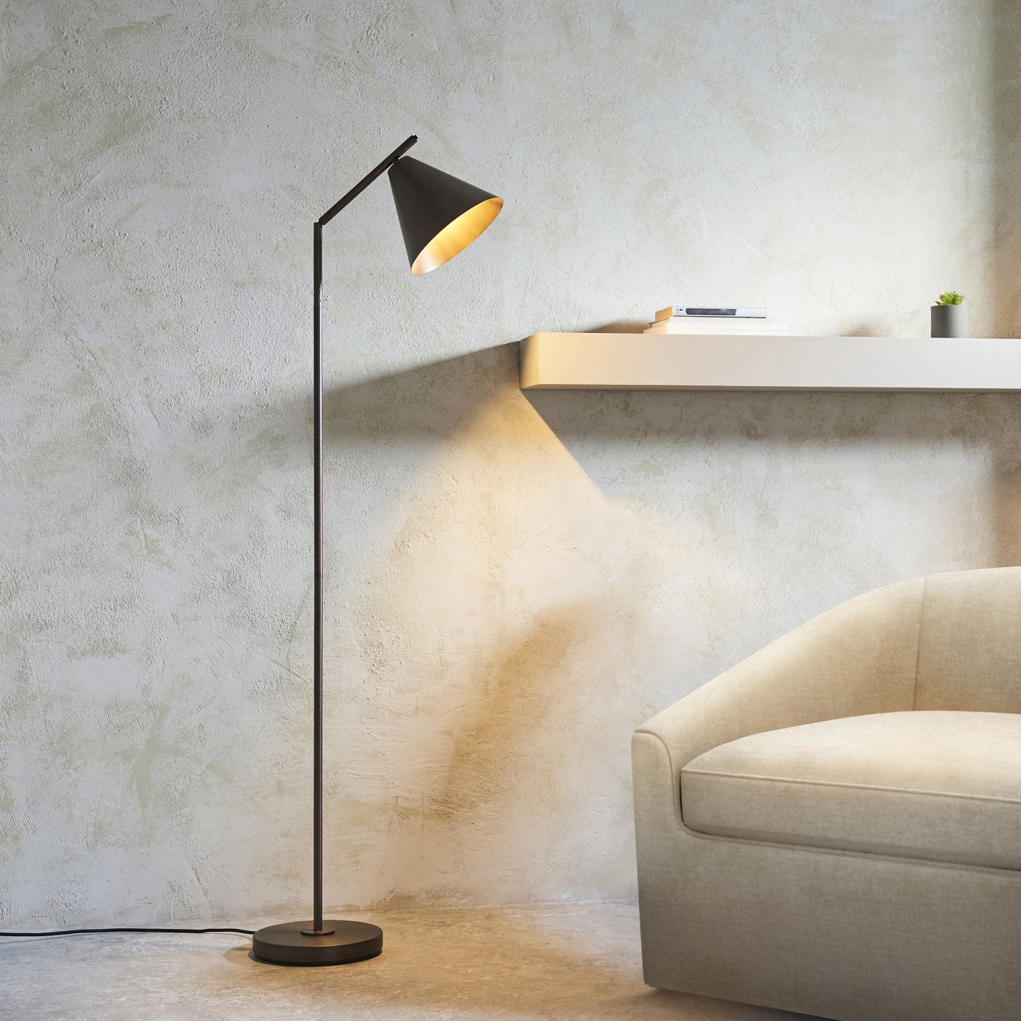 Endon Cape 1 Light Floor - Brushed Antique Bronze