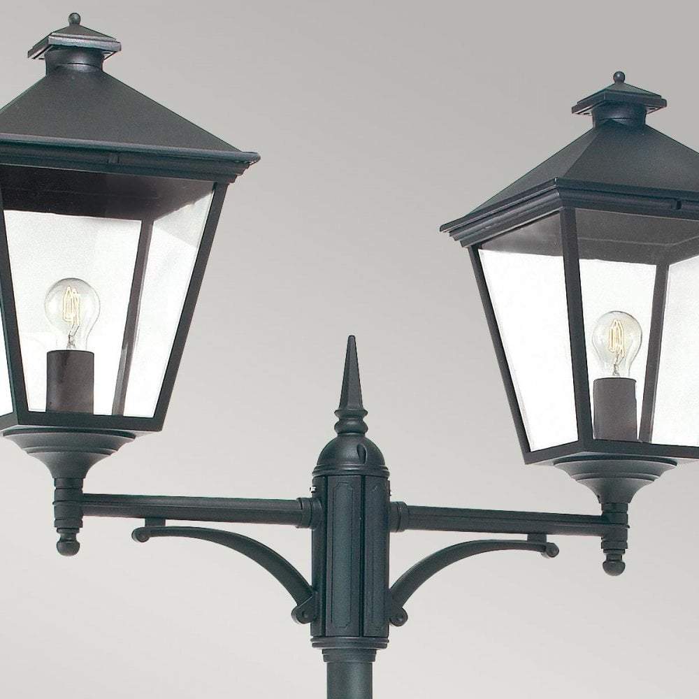 Norlys Turin Grande 2 Light Twin Lamp Post - Black