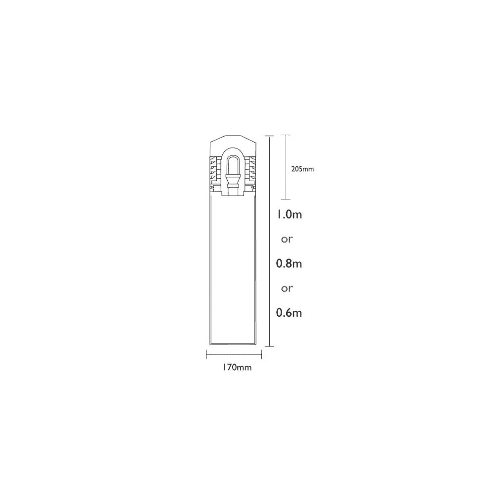 Lumena Lighthouse Flat Bollard Light - Black - Mains