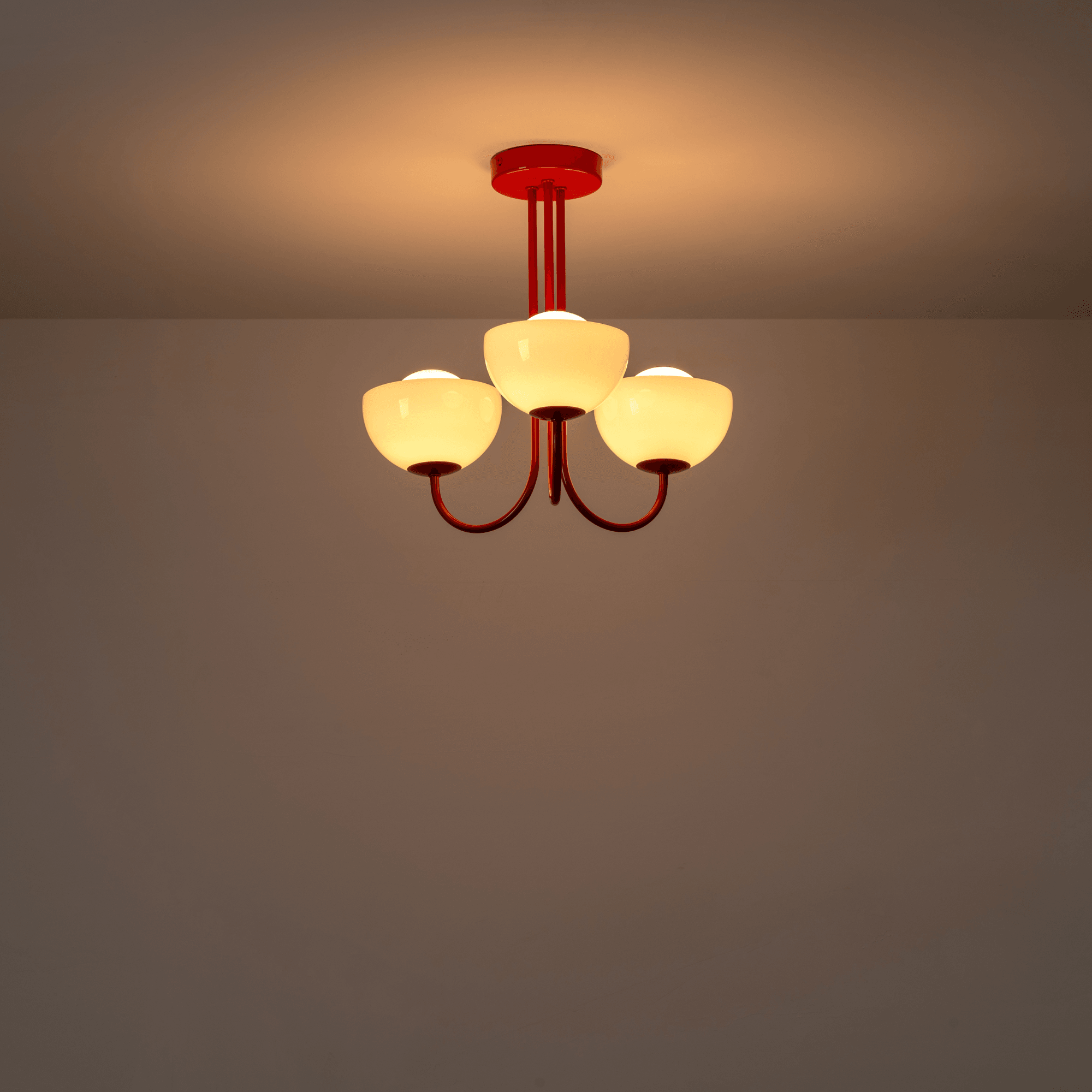 houseof. Dome 3 Light Ceiling Pendant - Jam Red