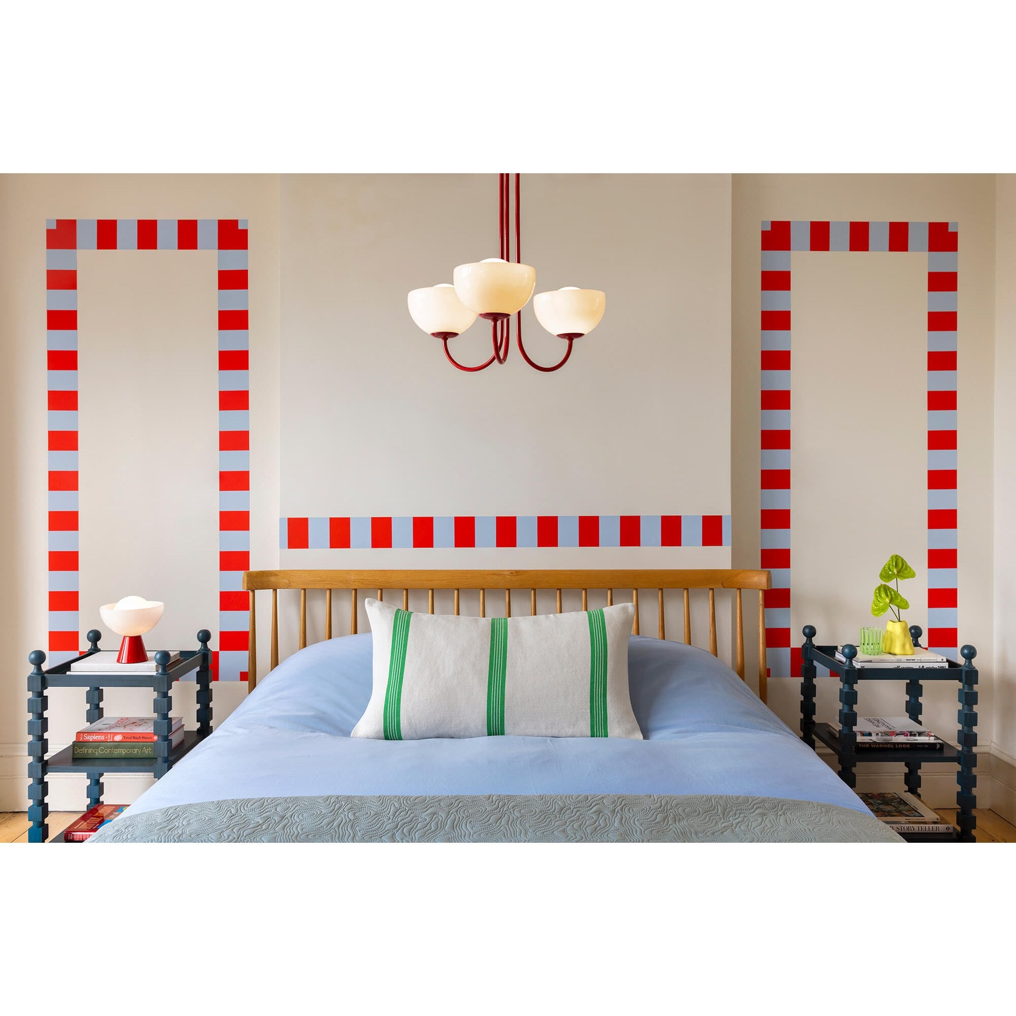 houseof. Dome 3 Light Ceiling Pendant - Jam Red