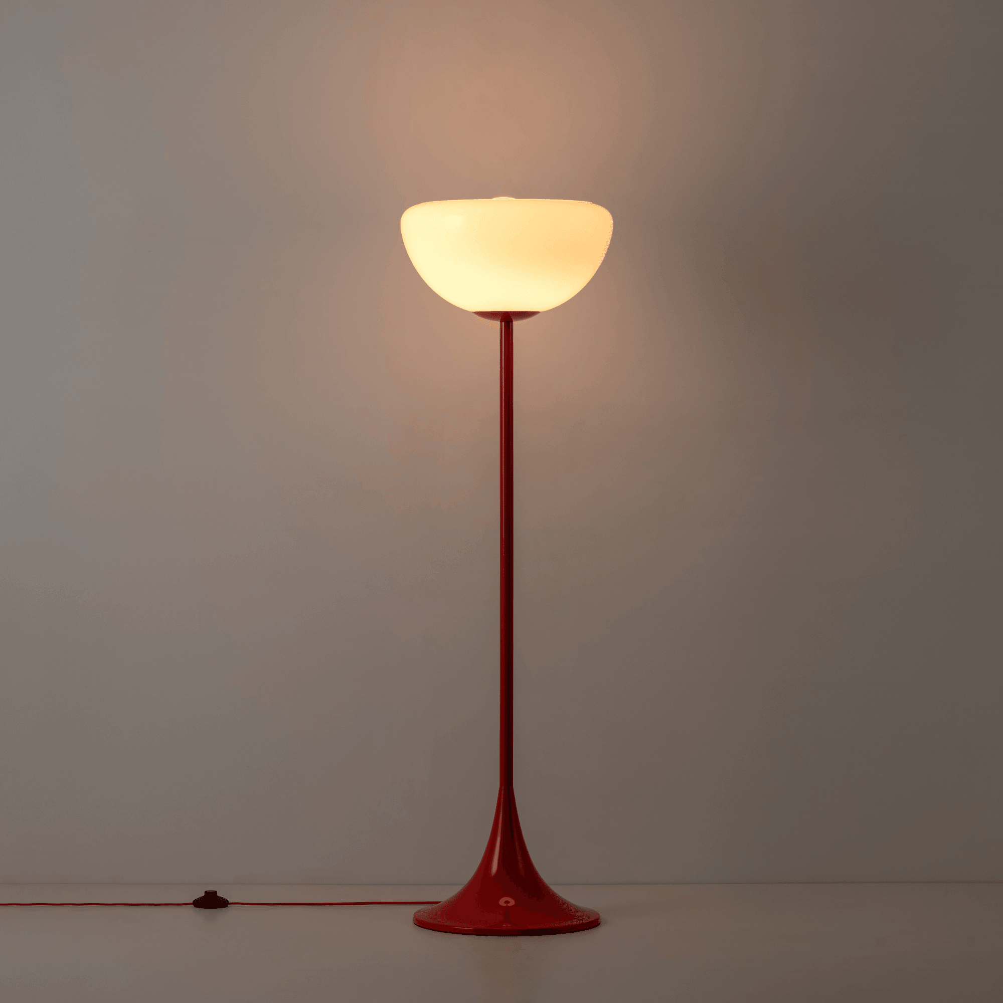 houseof. Glass Bowl Floor Lamp - Jam Red