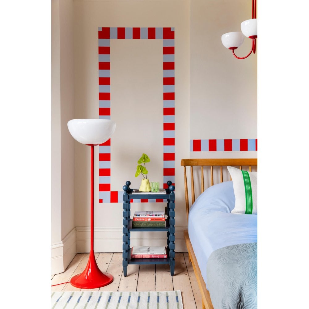 houseof. Glass Bowl Floor Lamp - Jam Red