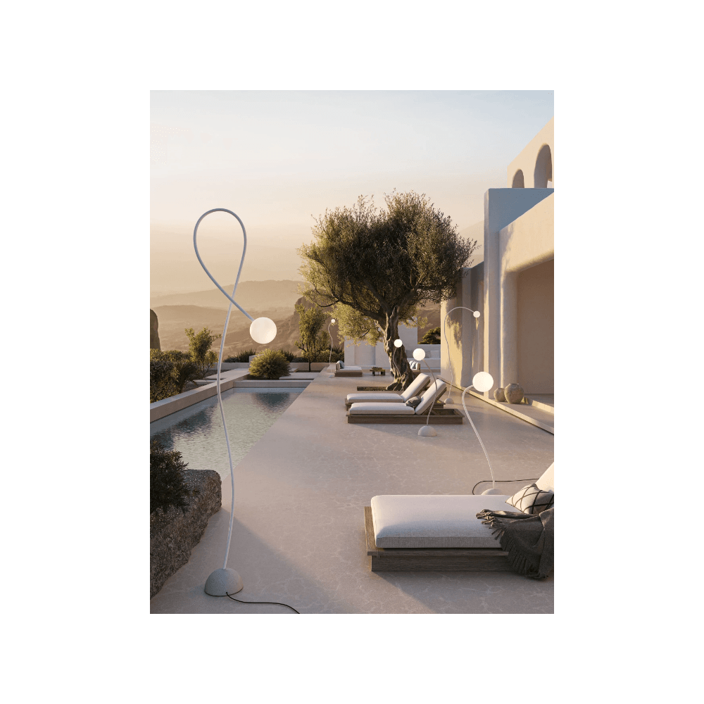 Karman Moony 245cm Outdoor Floor Lamp - Matt White