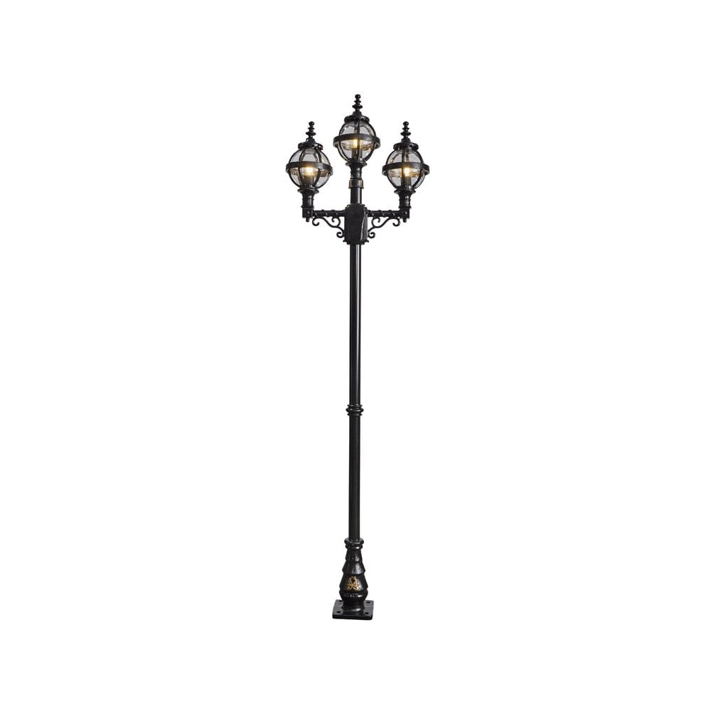 Harte Victorian Style Globe Lamp Post Triple Headed 2.6m - Cast Iron