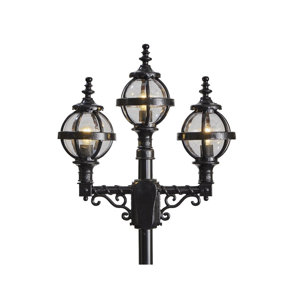 Harte Victorian Style Globe Lamp Post Triple Headed 2.6m - Cast Iron