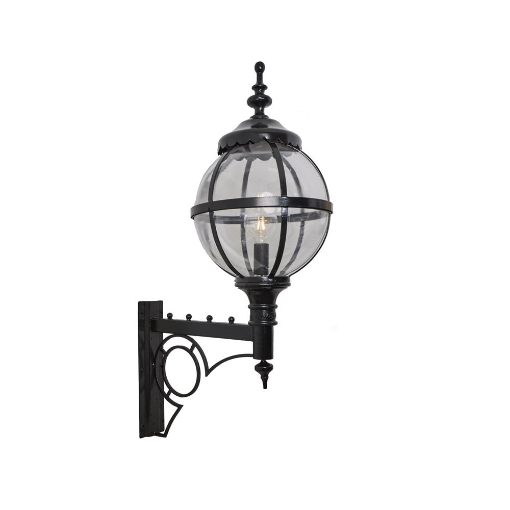 Harte Victorian Style Large 1.47m Globe Wall Light With Decorative Arm - Steel