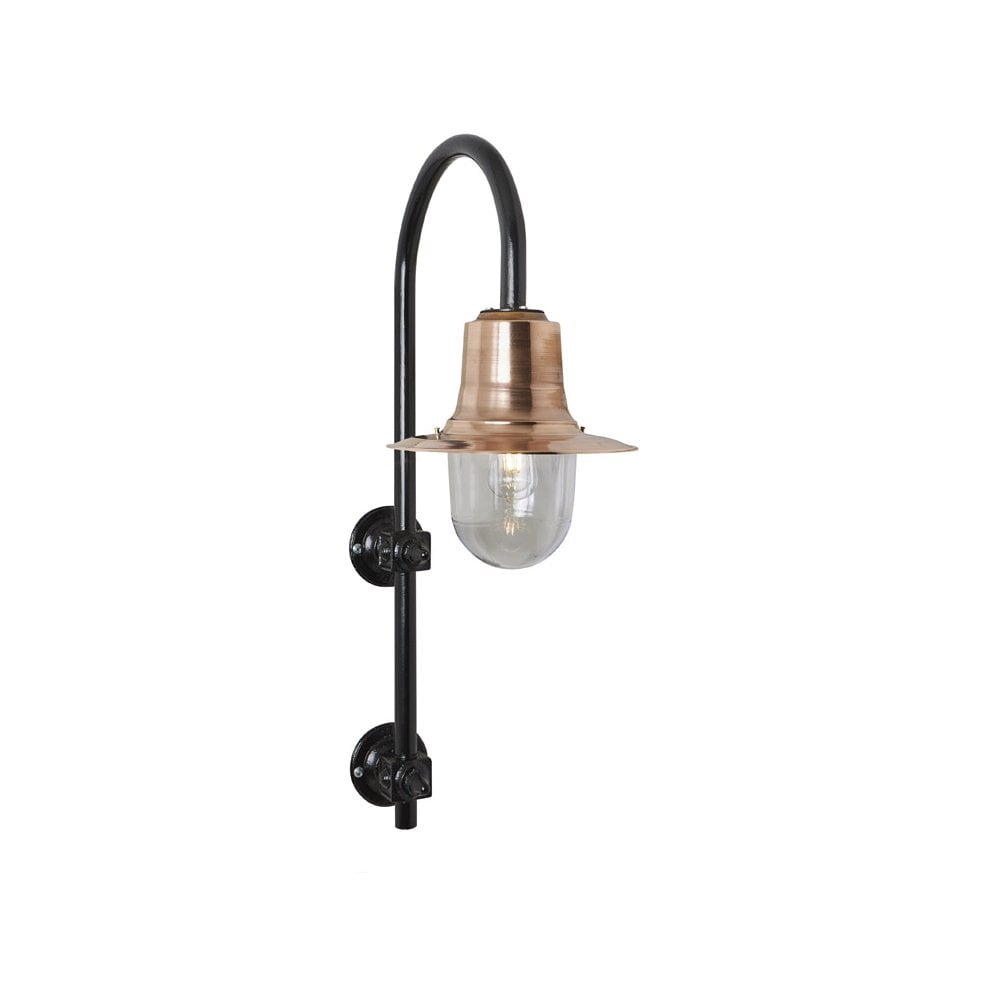 Harte Vintage Tear Drop 0.46m Wall Light - Galvanised Steel & Copper Head