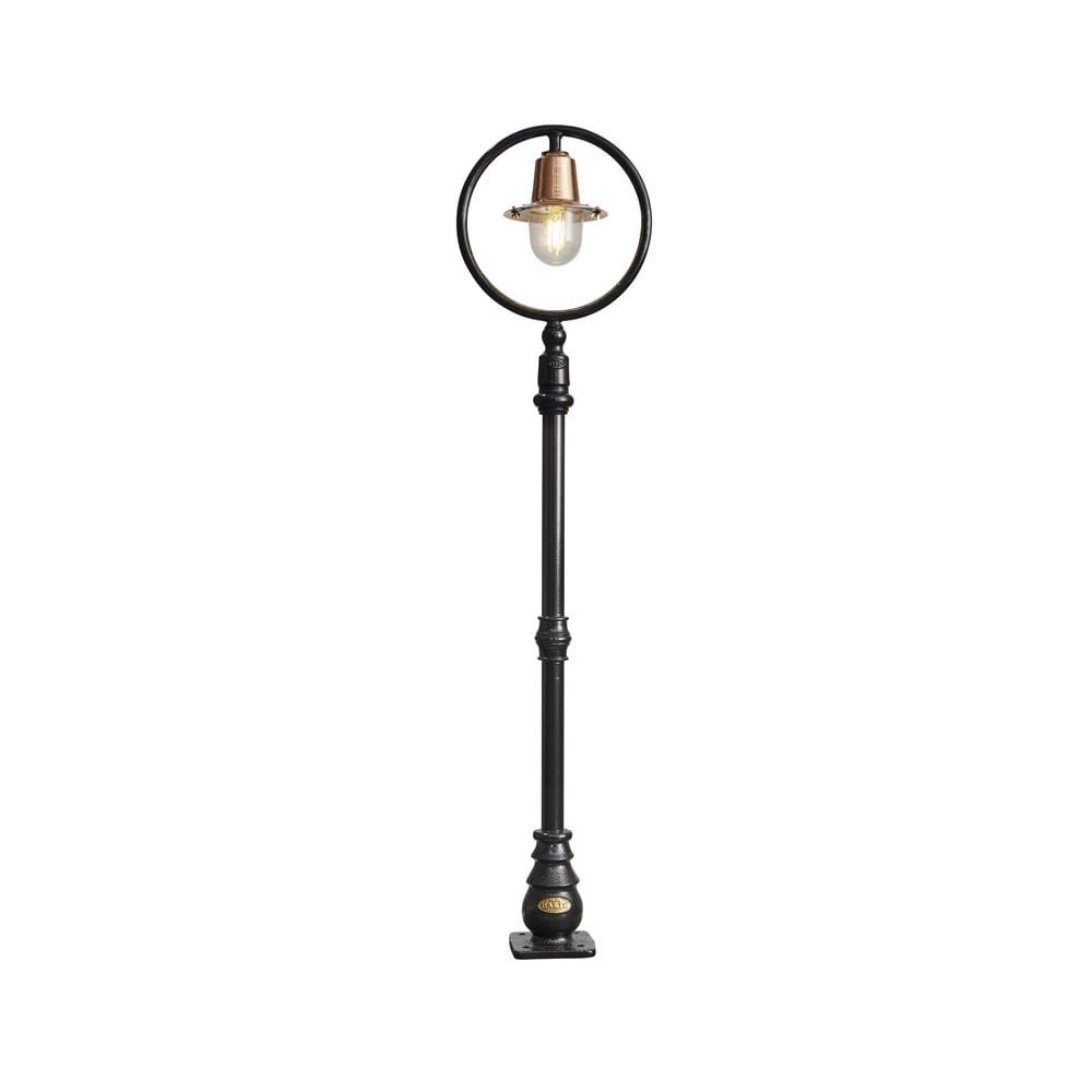 Harte Classic Railway Style 1.49m Lamp Post - Cast Iron, Steel & Copper Head