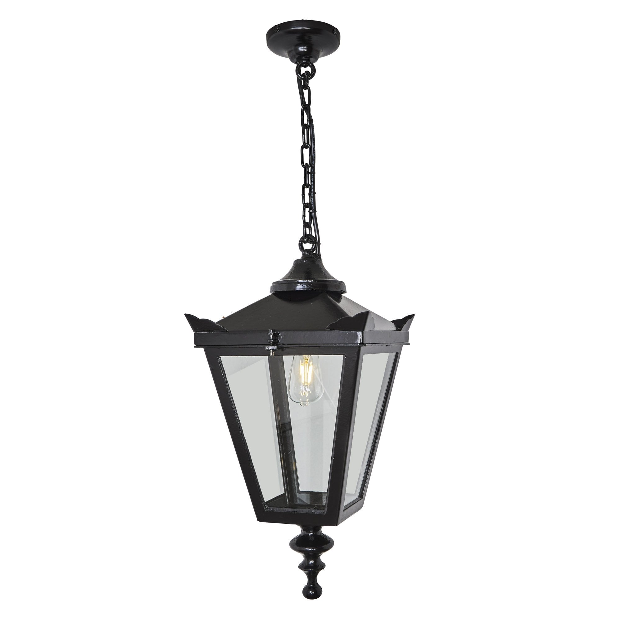 Harte Victorian Traditional 0.6m Hanging Light With Chain - Galvanised Steel