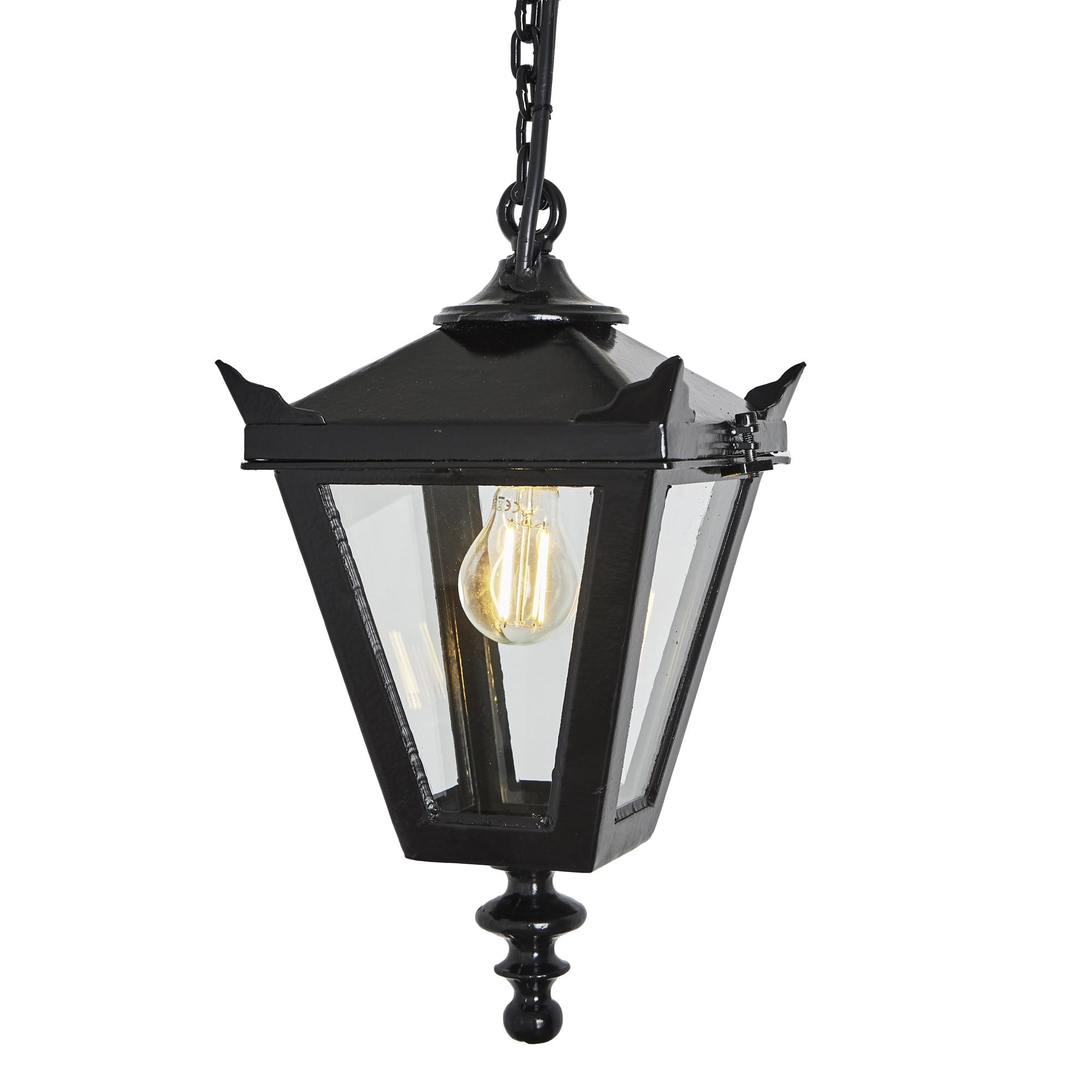 Harte Victorian Traditional 0.33m Hanging Light With Chain - Galvanised Steel