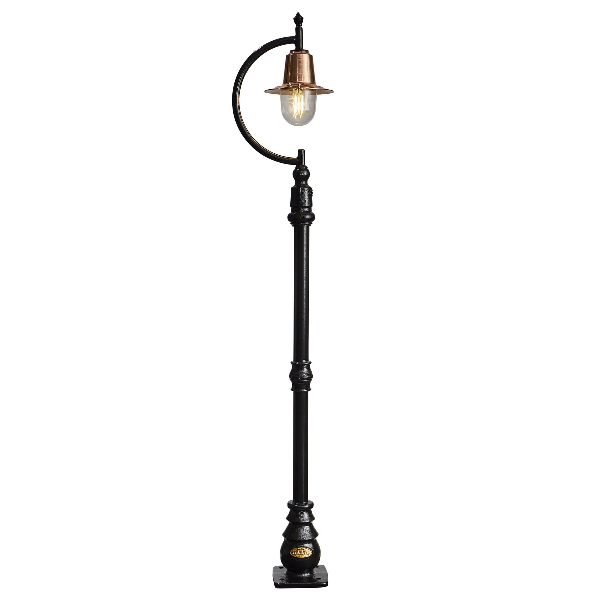 Harte Vintage Tear Drop 1.5m Lamp Post - Cast Iron, Steel & Copper Head