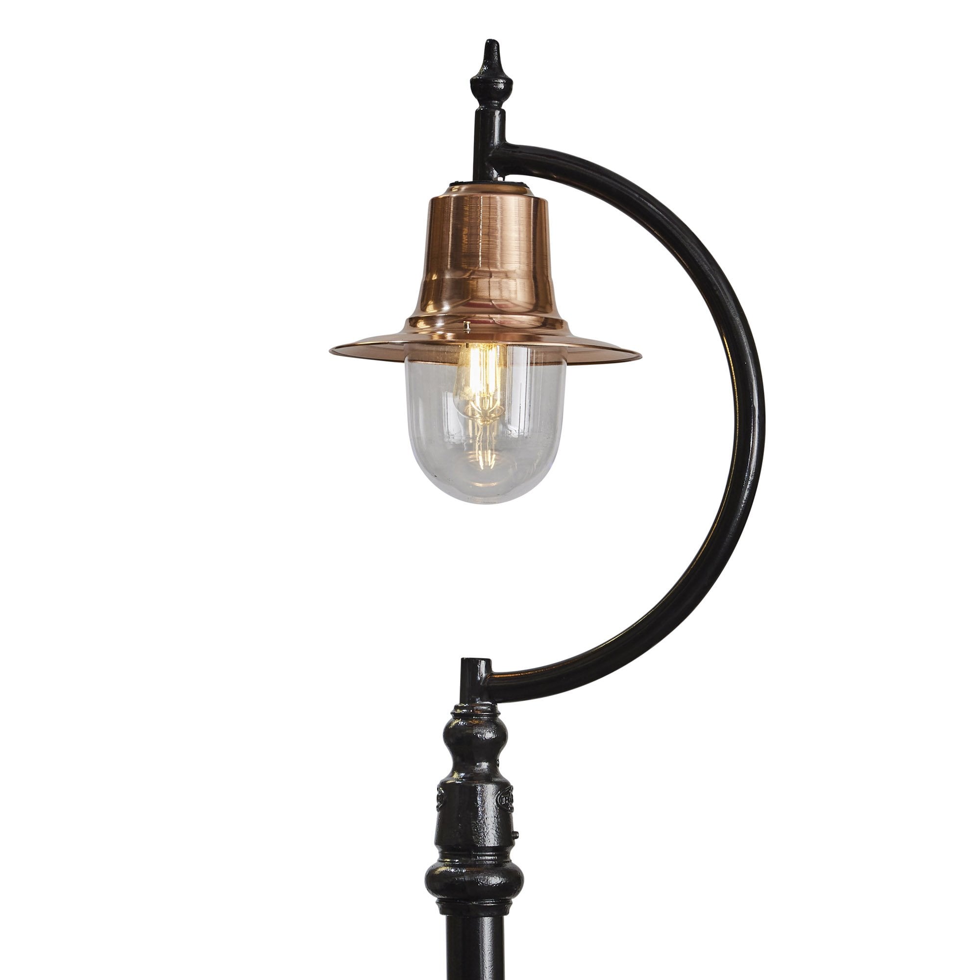 Harte Vintage Tear Drop 2.5m Lamp Post - Cast Iron, Steel & Copper Head