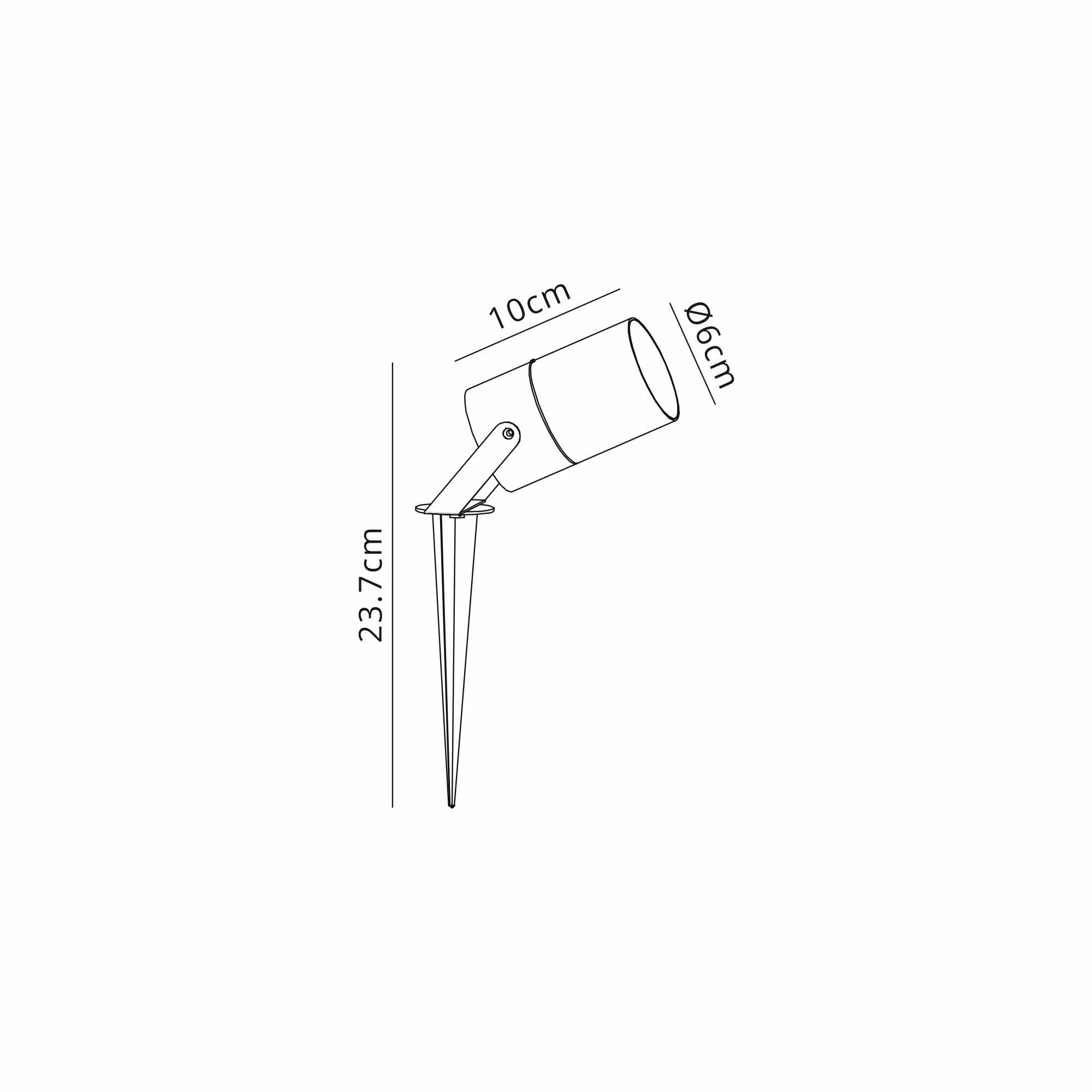 Mantra Quebec IP65 GU10 Spike/Wall Light - Black