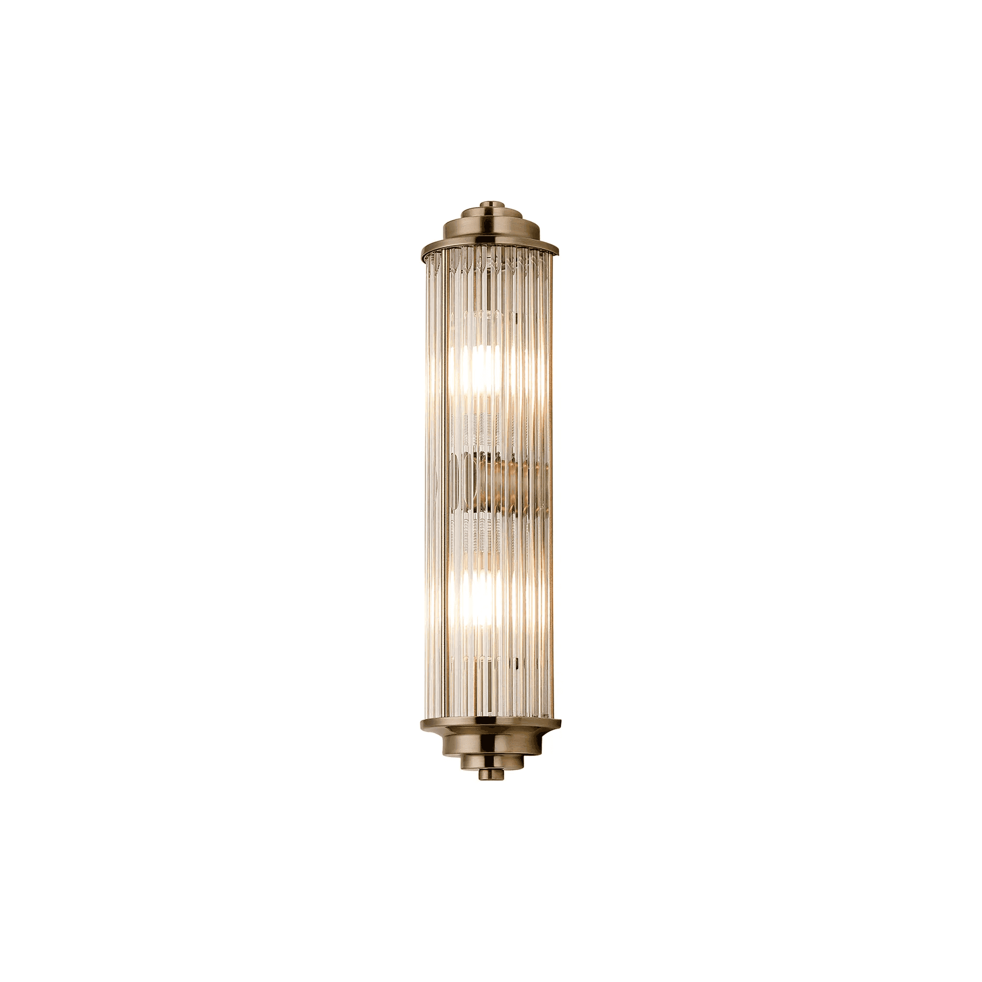 Fabula Wedgewood 2 Light Glass Rod Wall Light G9 IP44 - Antique Brass