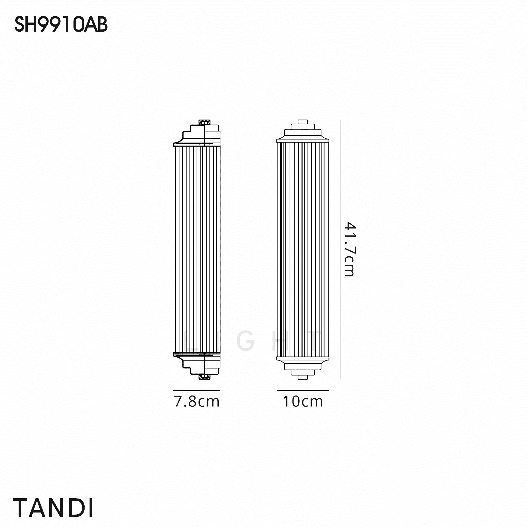 Fabula Wedgewood 2 Light Glass Rod Wall Light G9 IP44 - Antique Brass