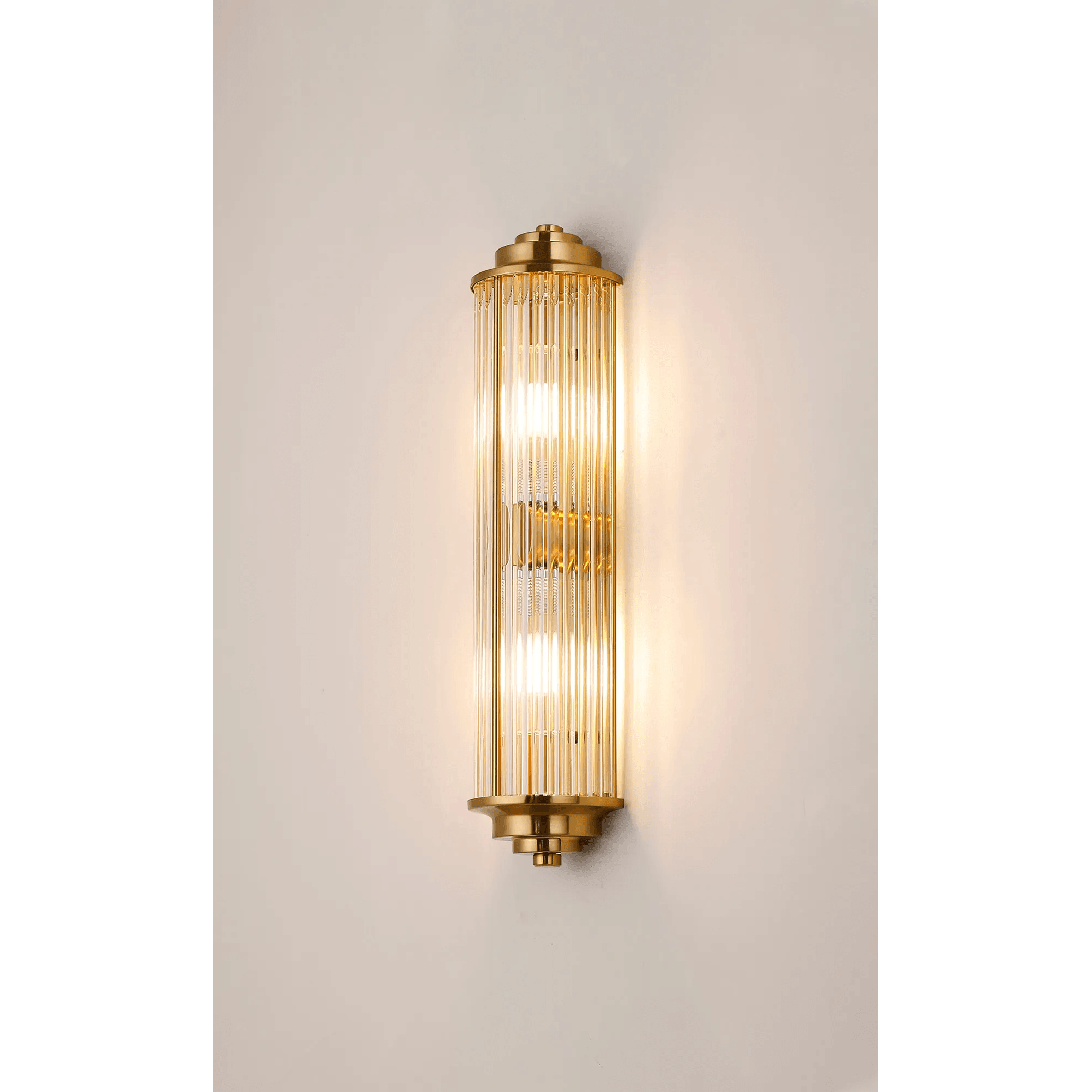 Fabula Wedgewood 2 Light Glass Rod Wall Light G9 IP44 - Gold