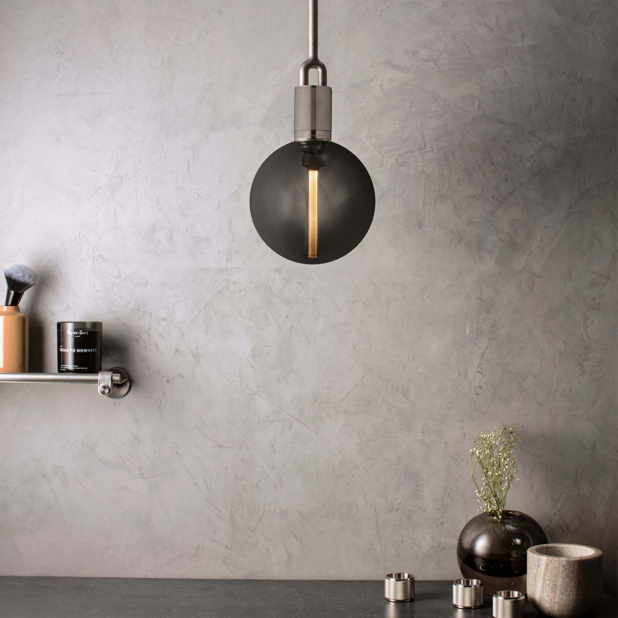 Buster + Punch Forked Globe Smoked Pendant - Large