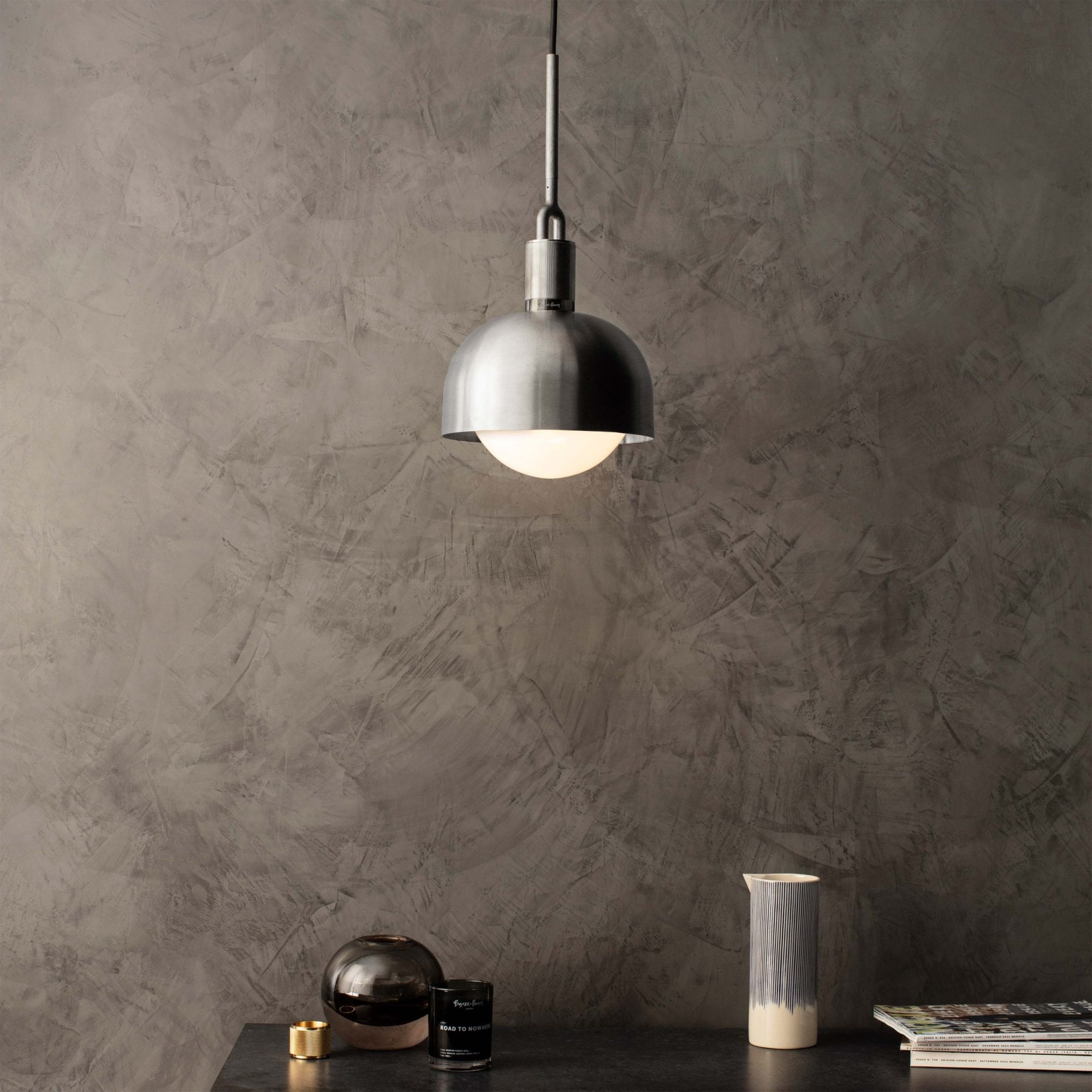 Buster + Punch Forked Globe Opal Shade Pendant - Medium