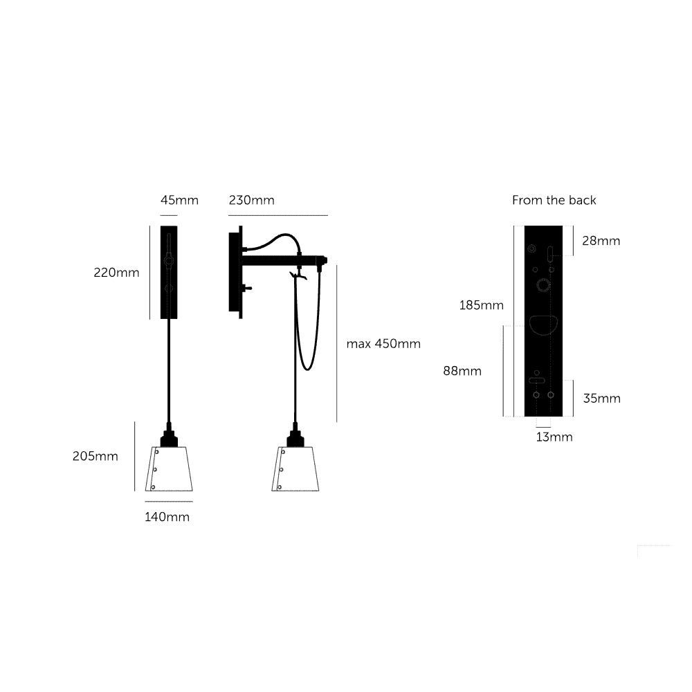 Buster + Punch Hooked Wall Light - Small - Stone