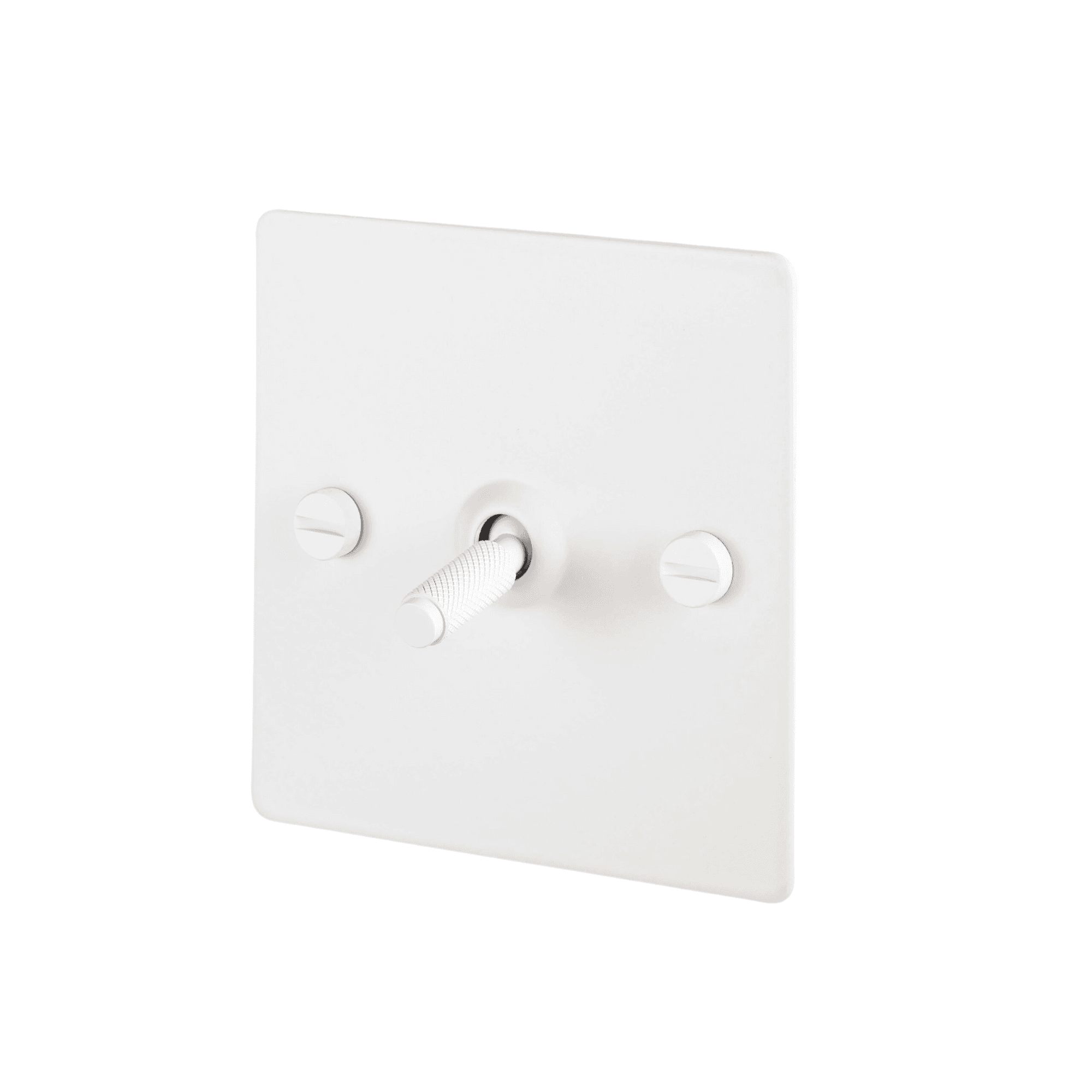 Buster + Punch 1G Toggle Light Switch - White Back Plate & Cross Knurl Pattern
