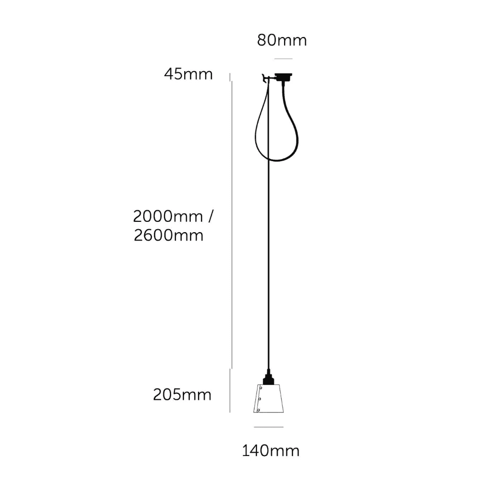 Buster + Punch Hooked 1.0 Small Graphite Pendant