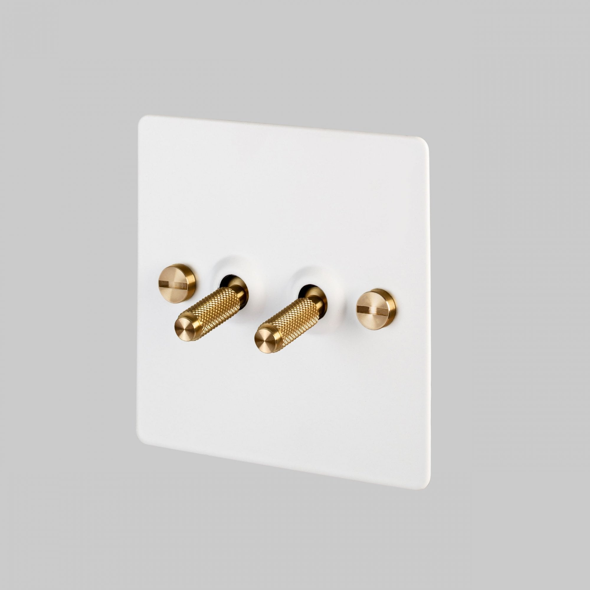 Buster + Punch 2G Toggle Light Switch - White Back Plate & Cross Knurl Pattern