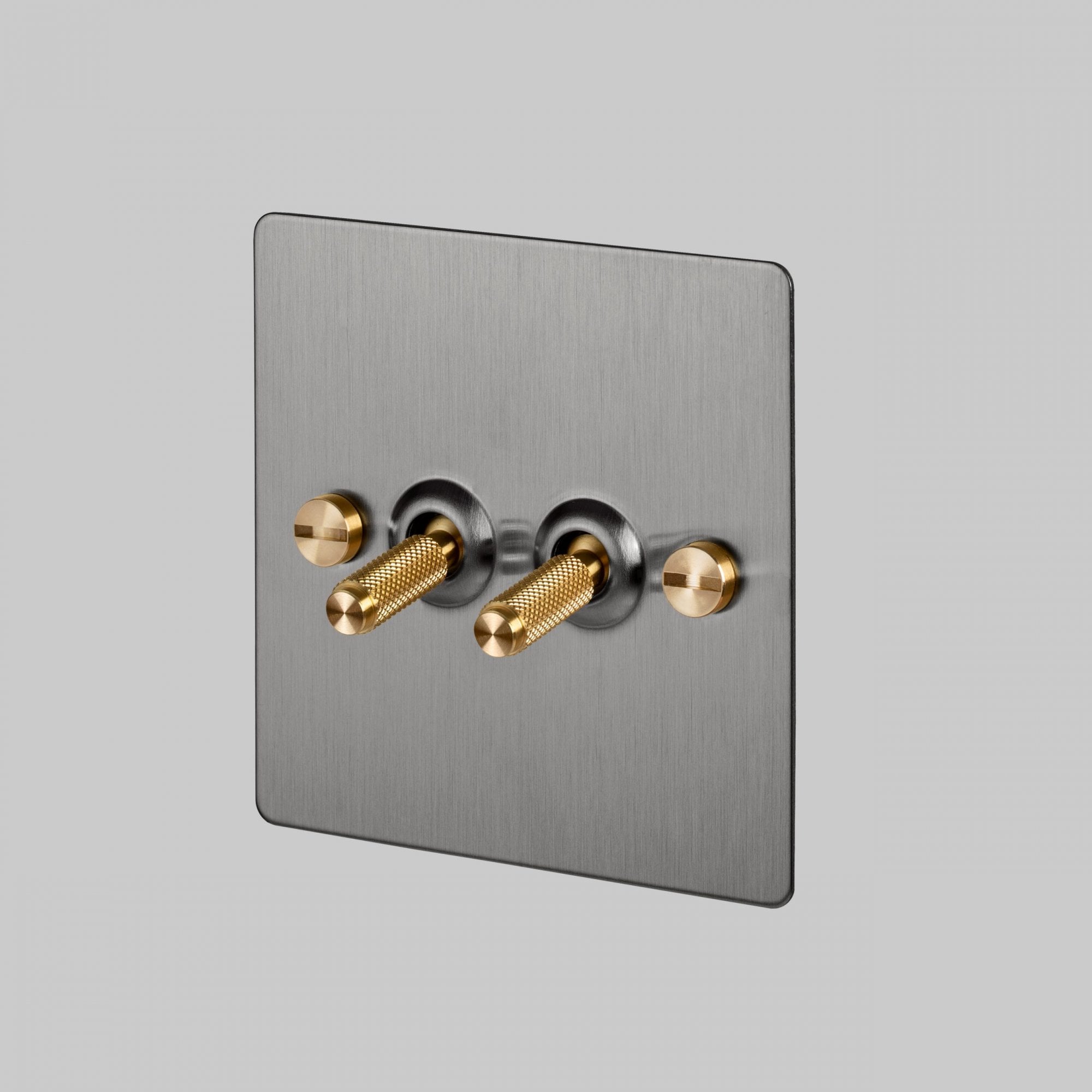 Buster + Punch 2G Toggle Light Switch - Steel Back Plate & Cross Knurl Pattern